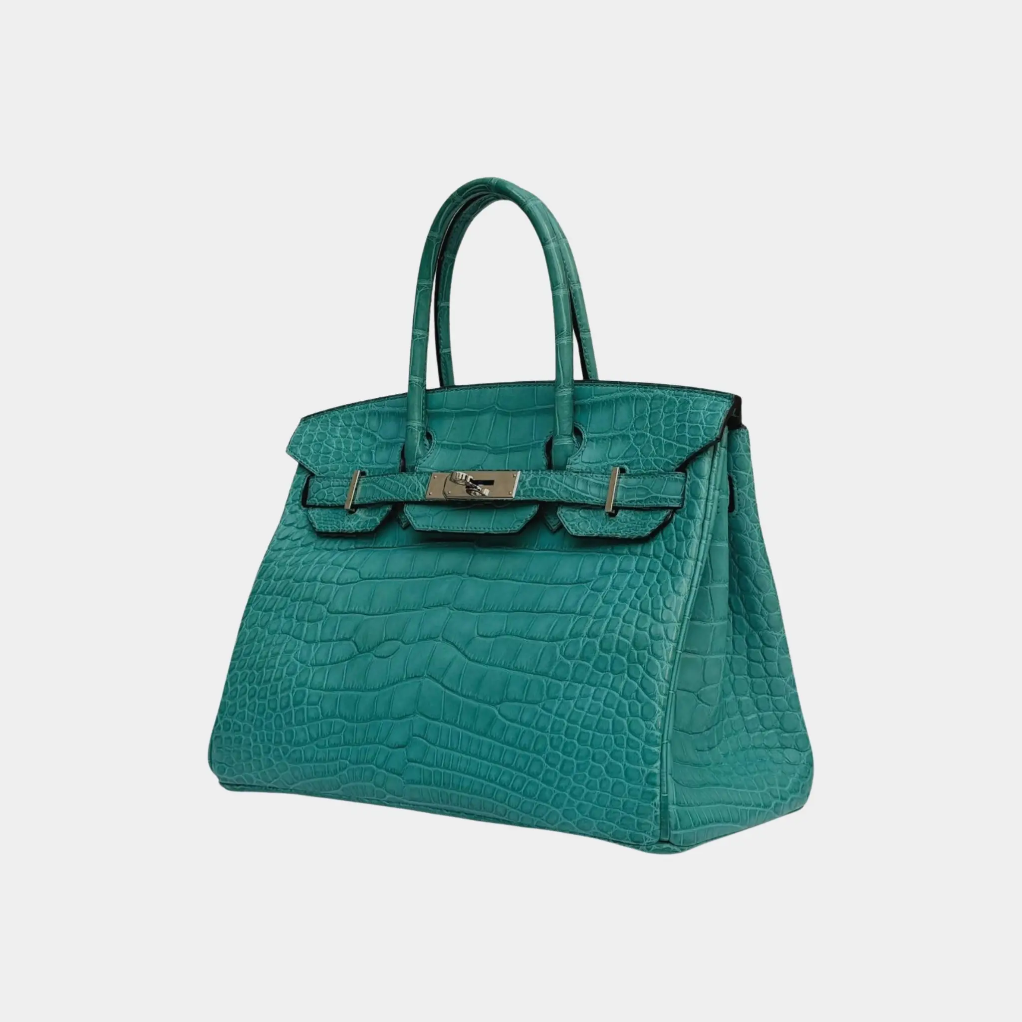 Birkin 30 Niloticus Crocodile Bleu Paon PHW - Image 4