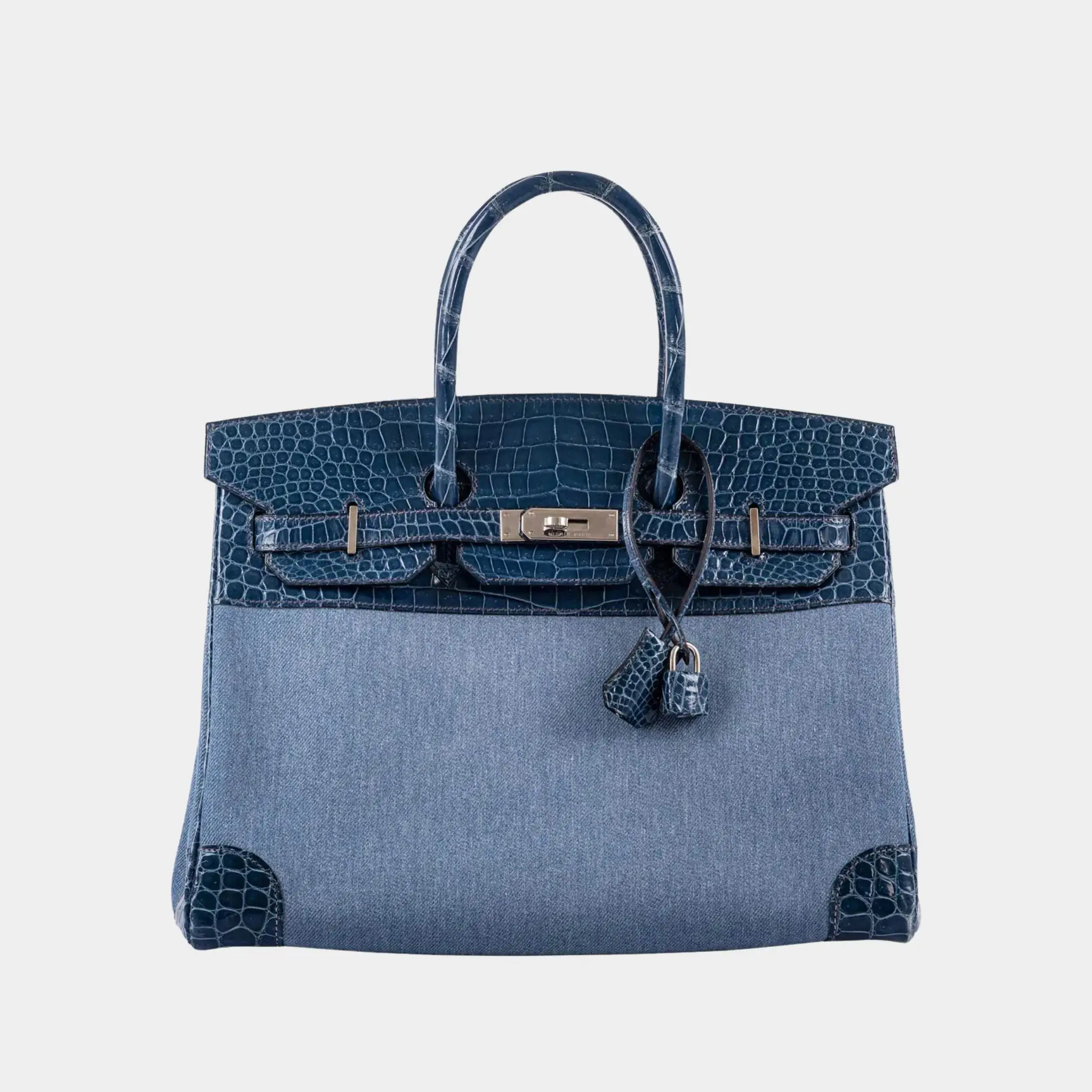 Birkin 35 Porosus Crocodile & Denim Blue Roi PHW