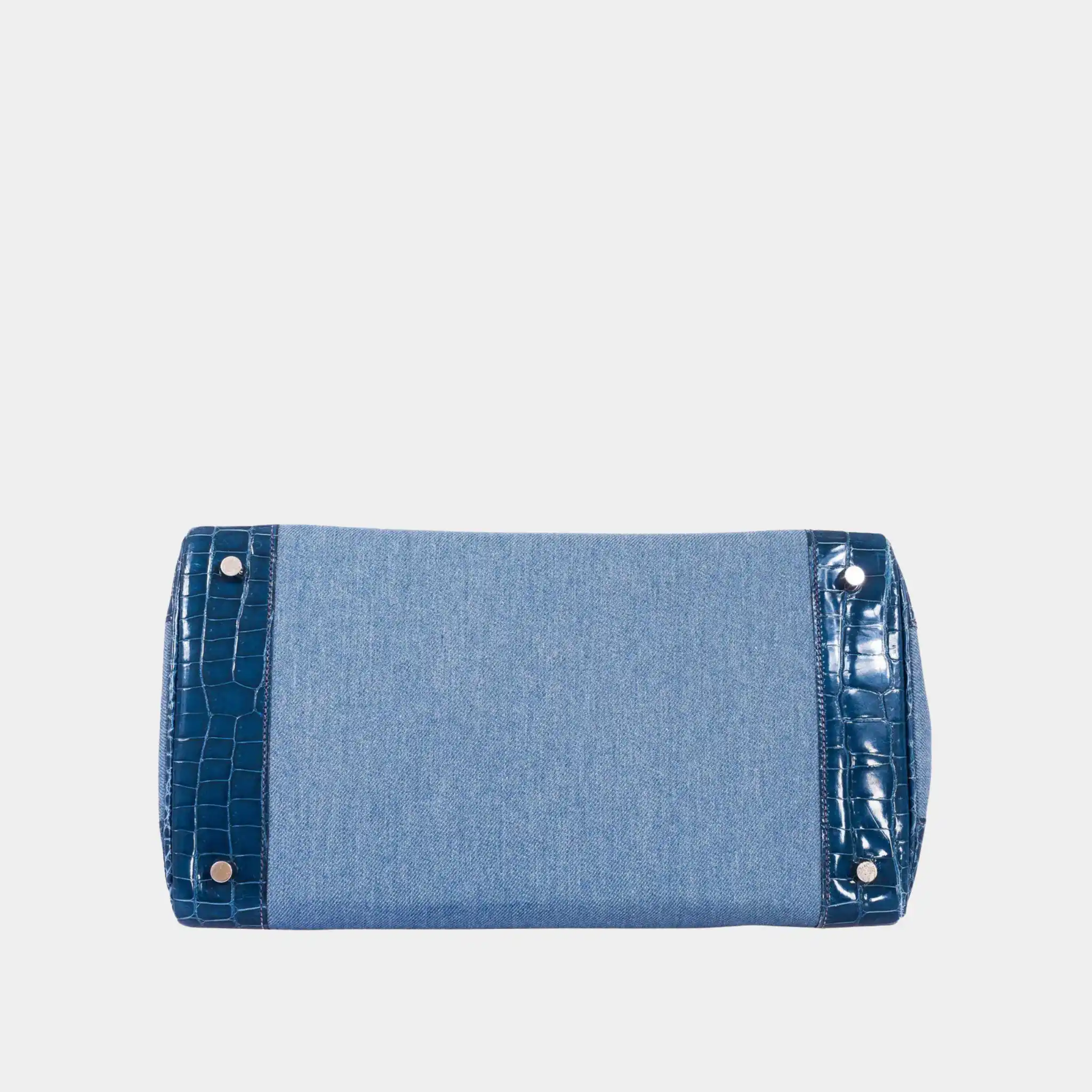 Birkin 35 Porosus Crocodile & Denim Blue Roi PHW - Image 3