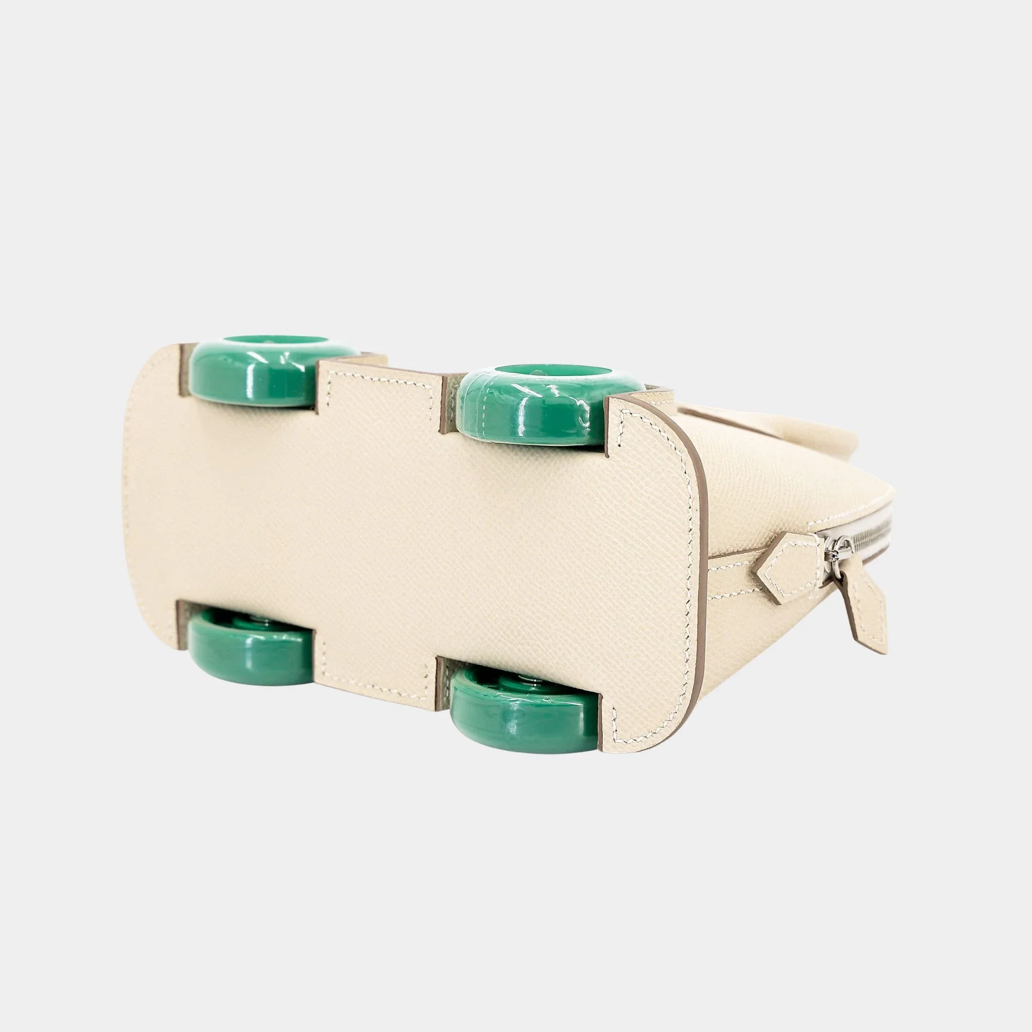 Hermes Bolide On Wheels Epsom Craie /Vert Vertigo PHW - Image 2