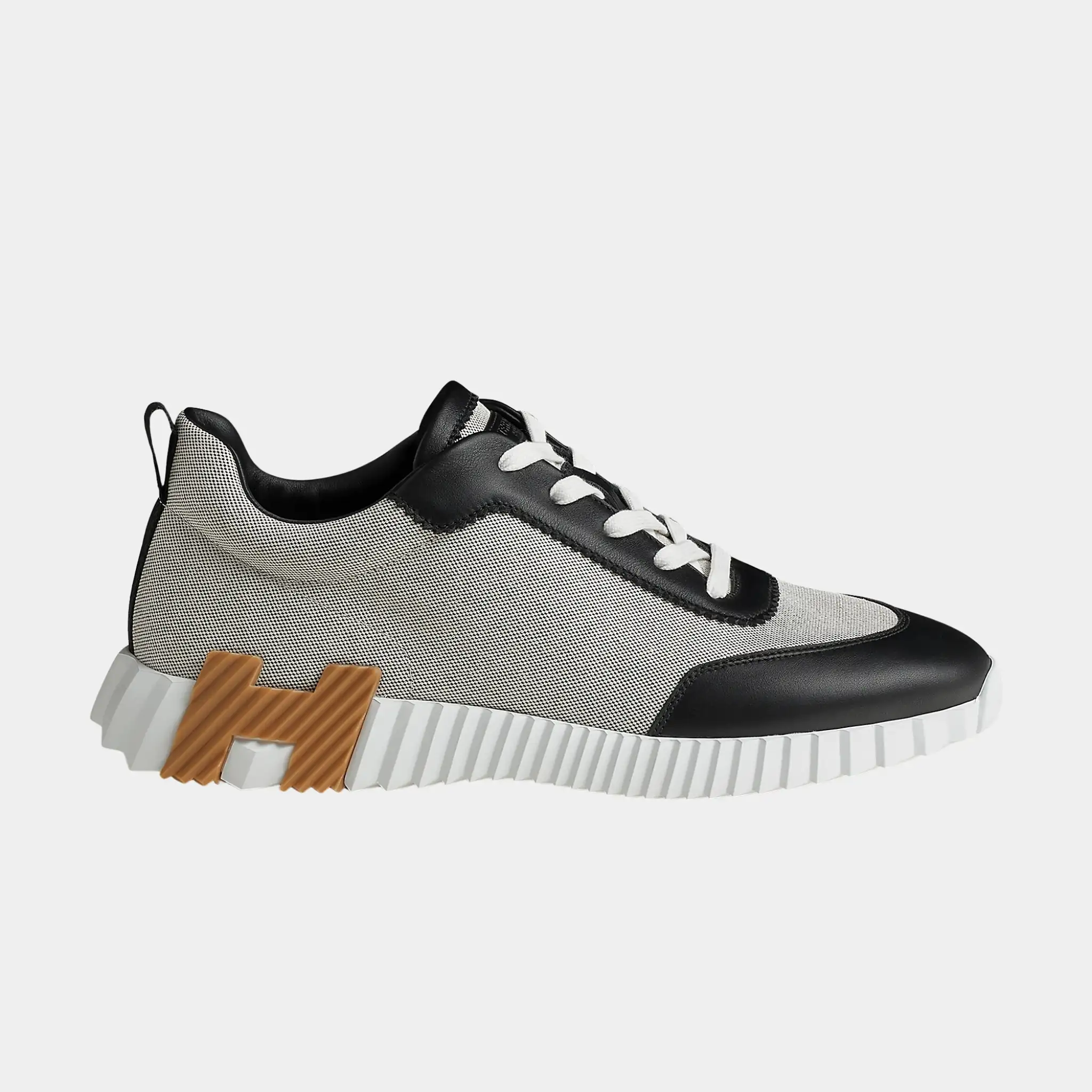 Bouncing Sneaker in H Canvas and Calfskin - Image 2