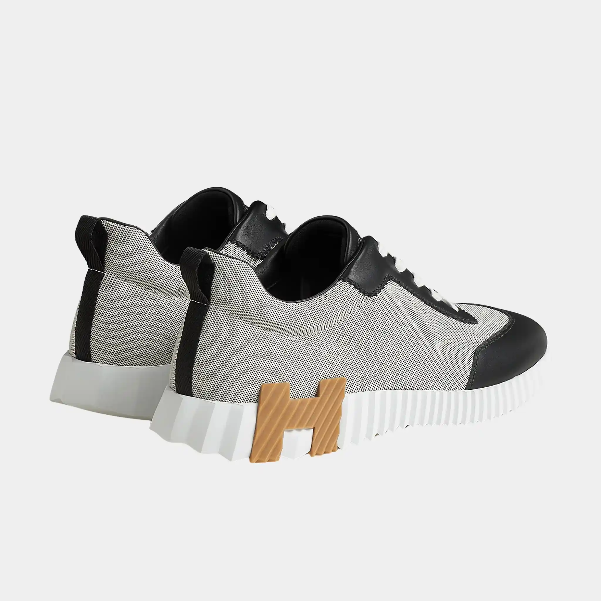 Bouncing Sneaker in H Canvas and Calfskin - Image 3