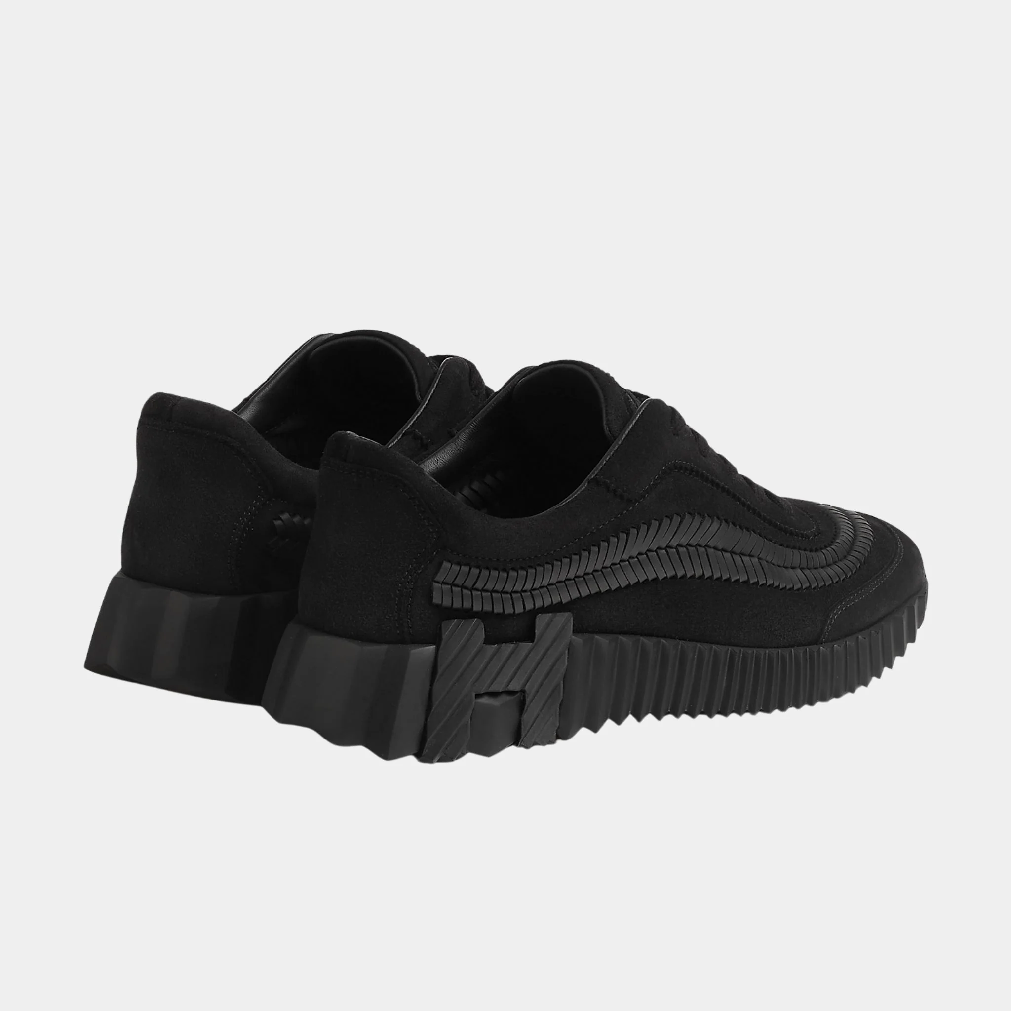 Bouncing Sneakers Suede and Herringbone Braided Calfskin - Image 3