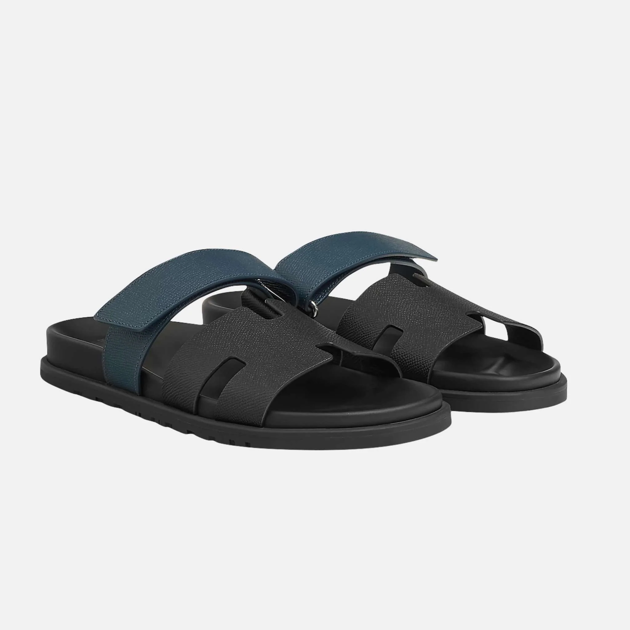 Chypre Sandal Epsom Black Bleu Men