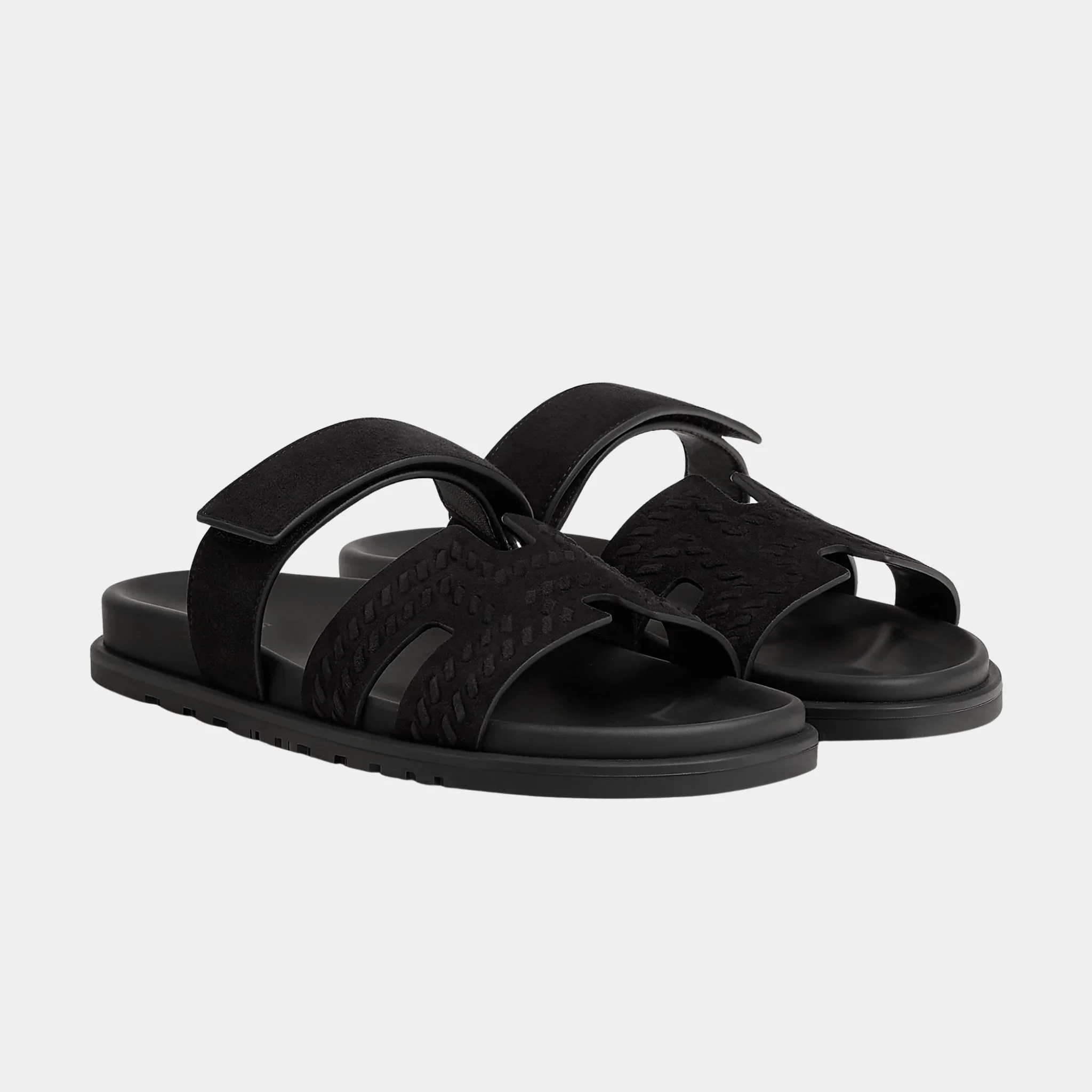 Chypre Sandals in Braided Suede Goatskin