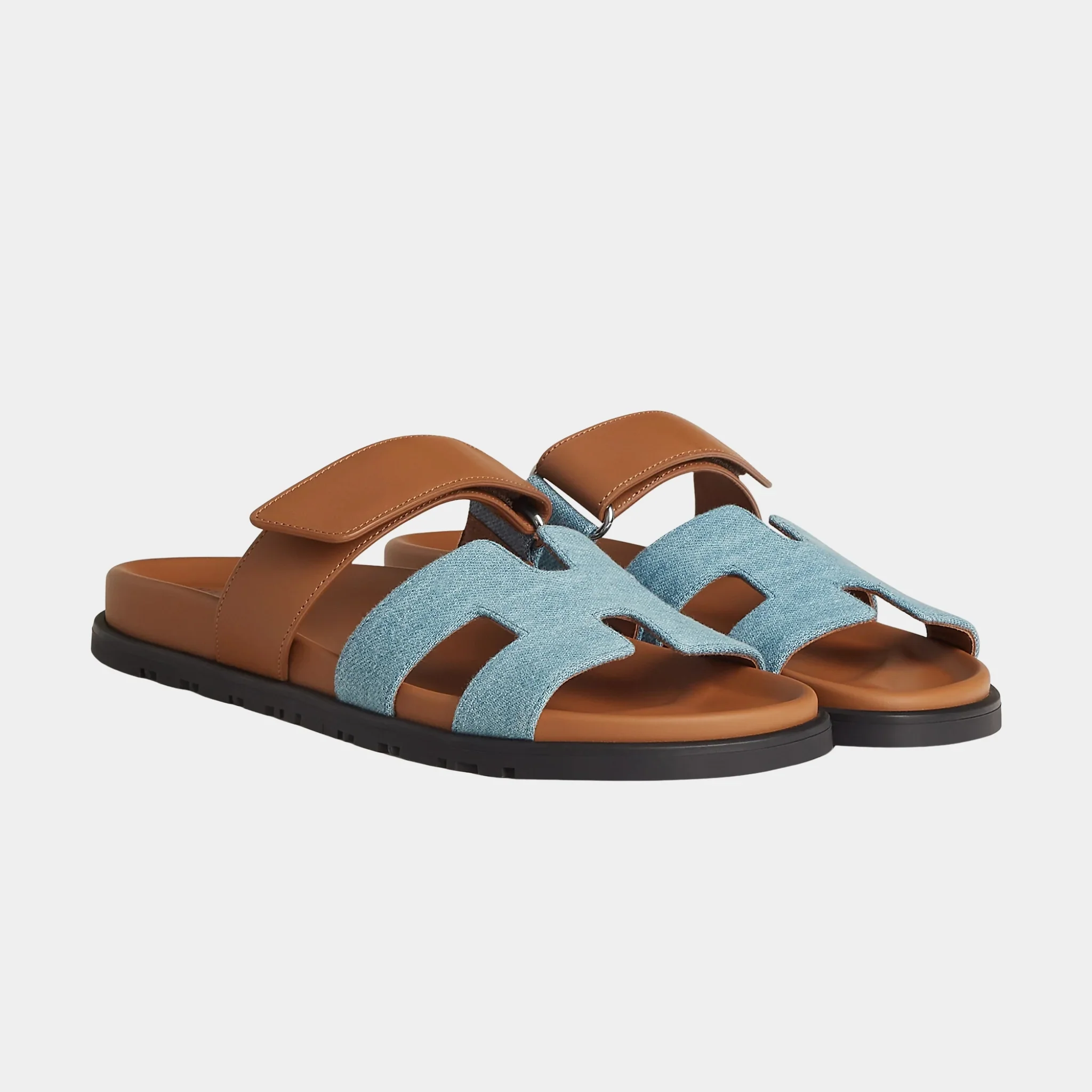 Chypre Sandals in Denim and Calfskin Women