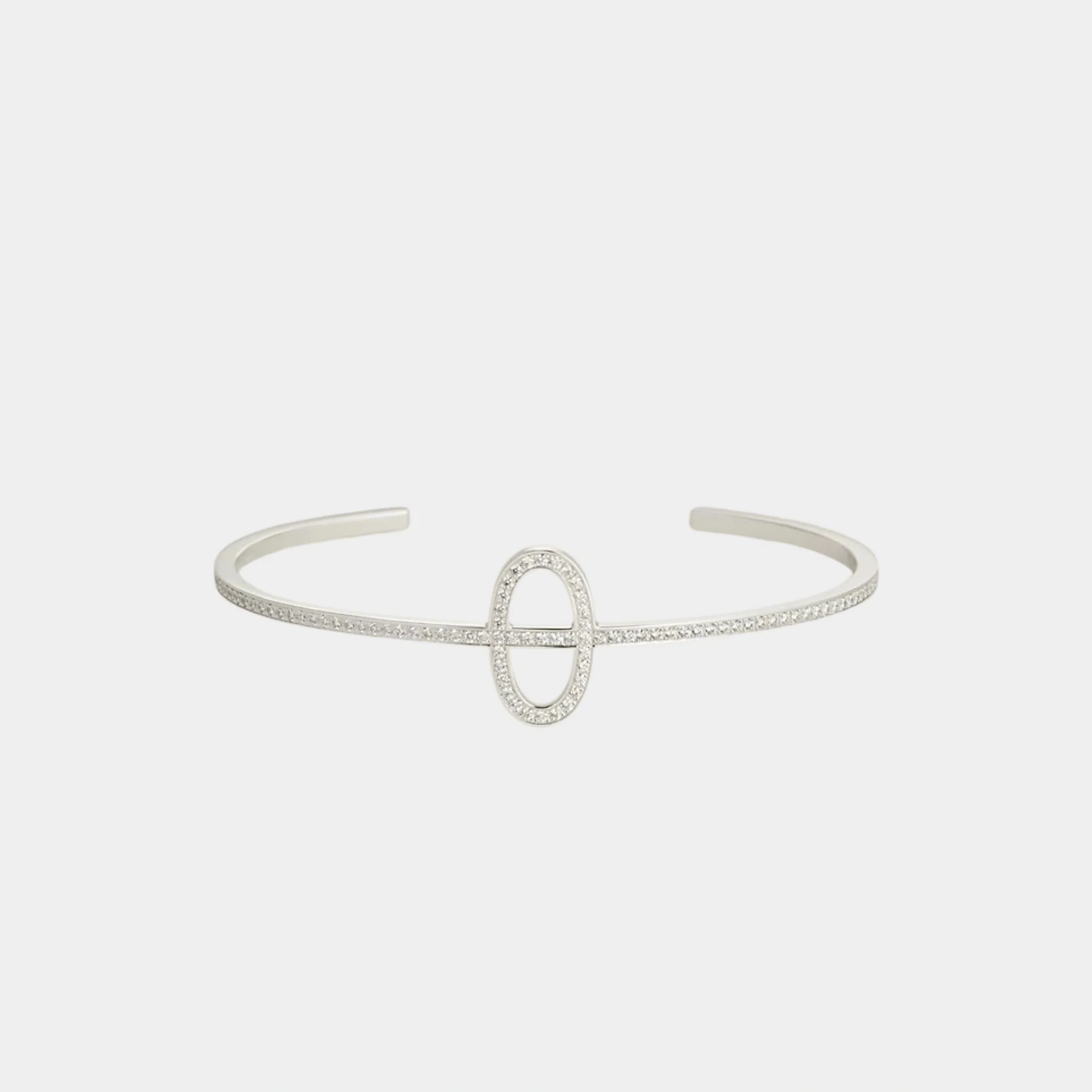 Contour Anchor Chain Bracelet White Gold Diamonds