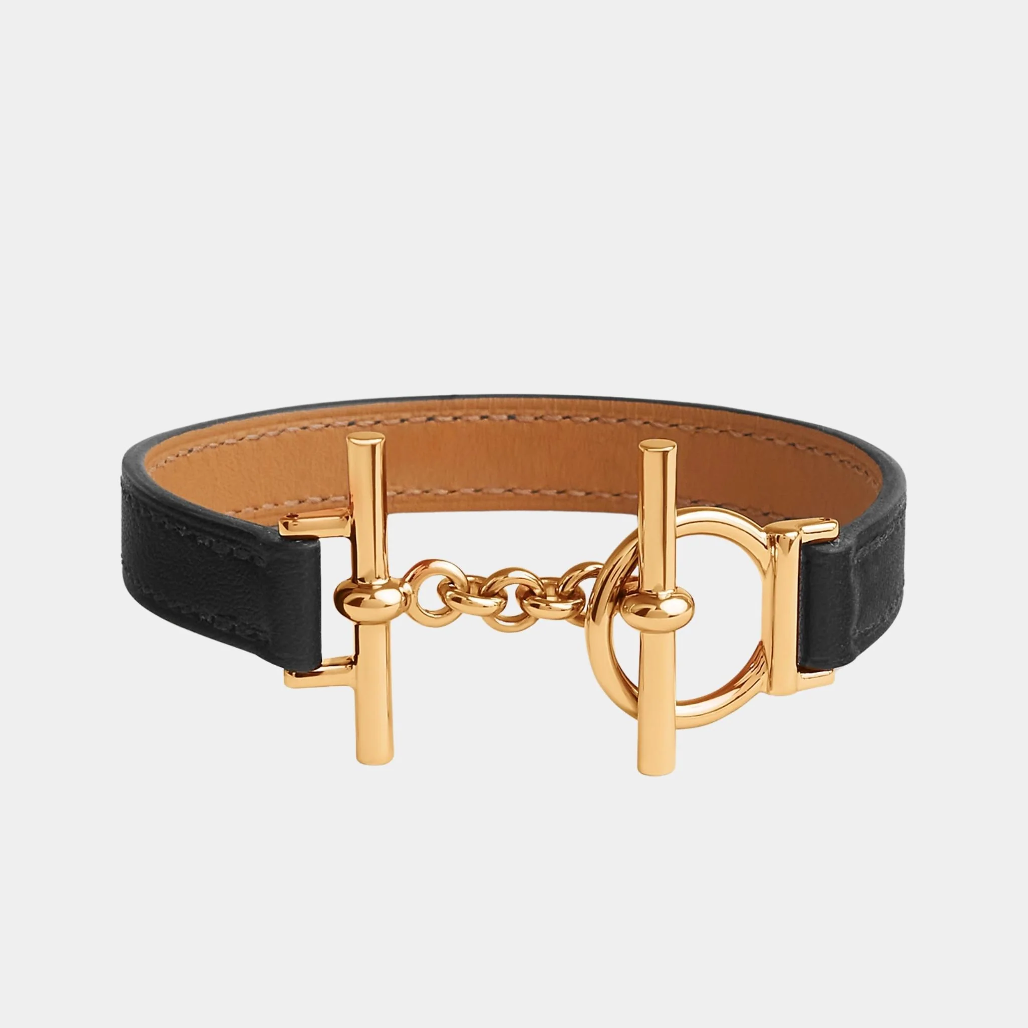 Croisiere Simple Tour Bracelet Swift Calfskin Gold Plated