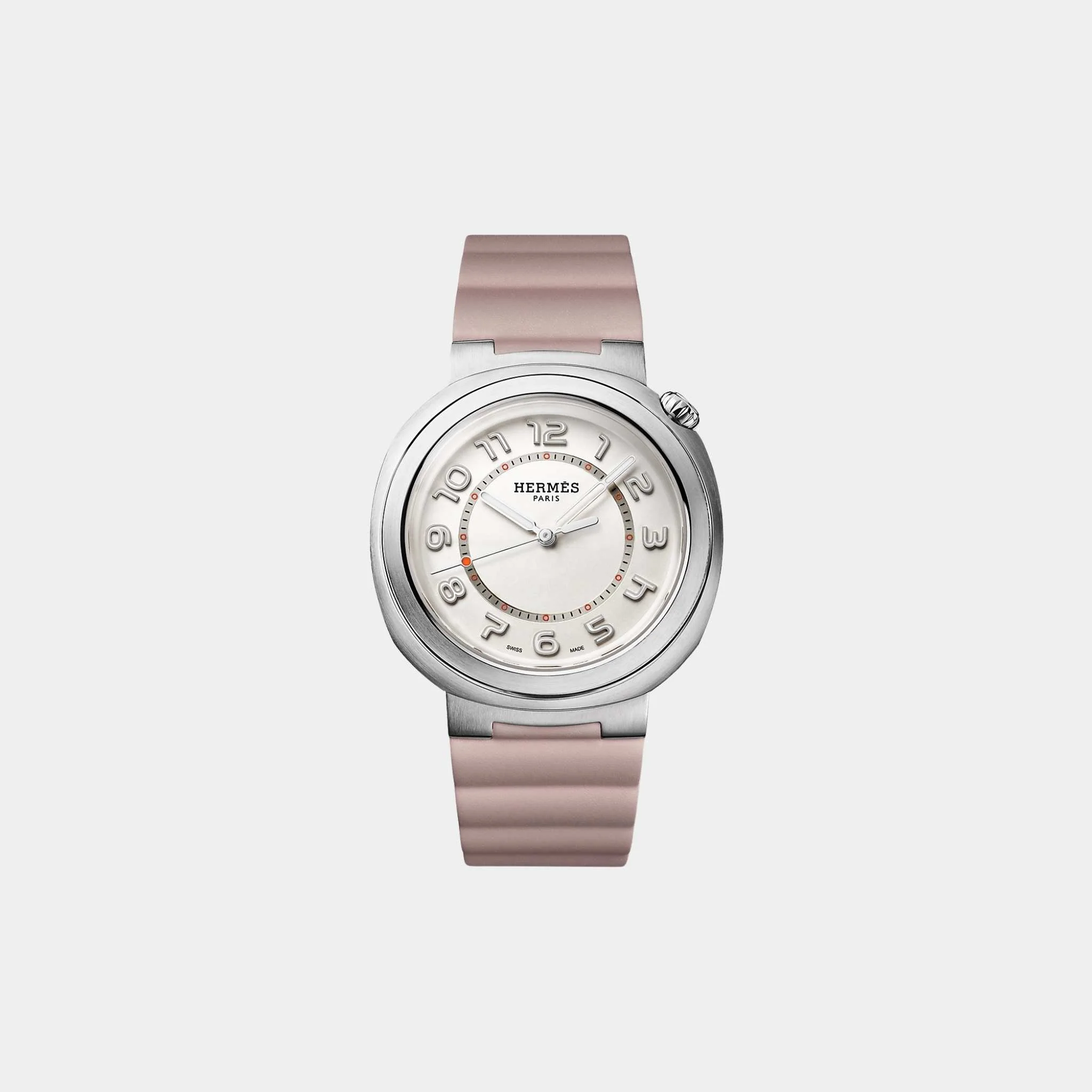Cut 36 mm Steel Watch With Glycine Rubber Strap