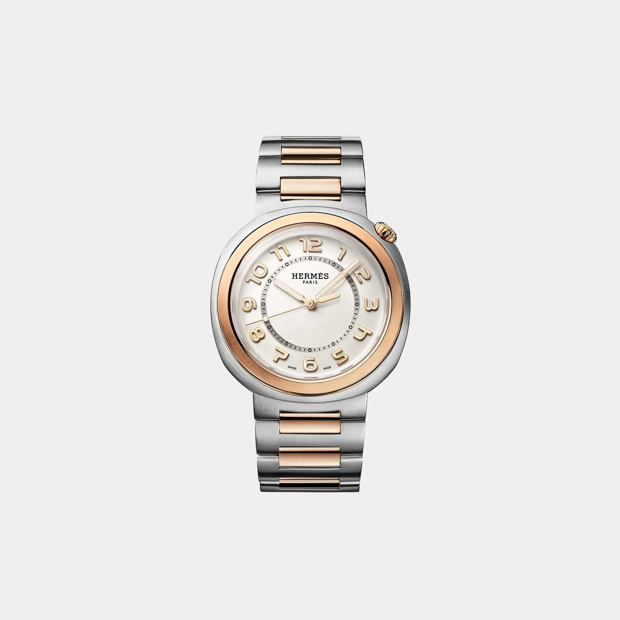 Cut 36 mm Watch With Steel-Rose Gold Bezel And Bracelet