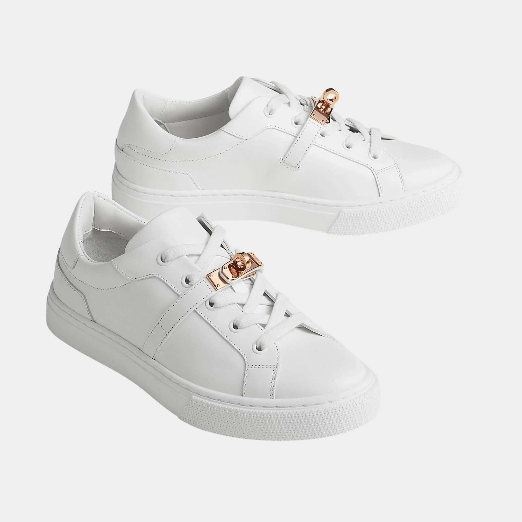 Day Sneaker in Calfskin with Rose Gold Plated Buckle