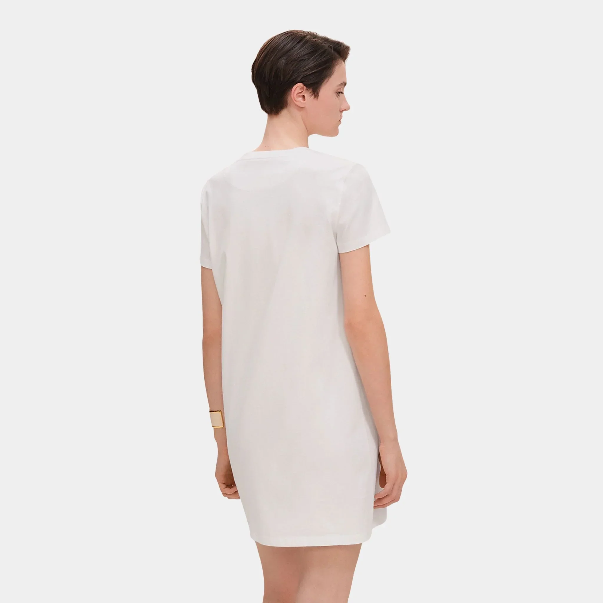 Embroidered Pocket Dress in Plain Cotton Jersey - Image 3