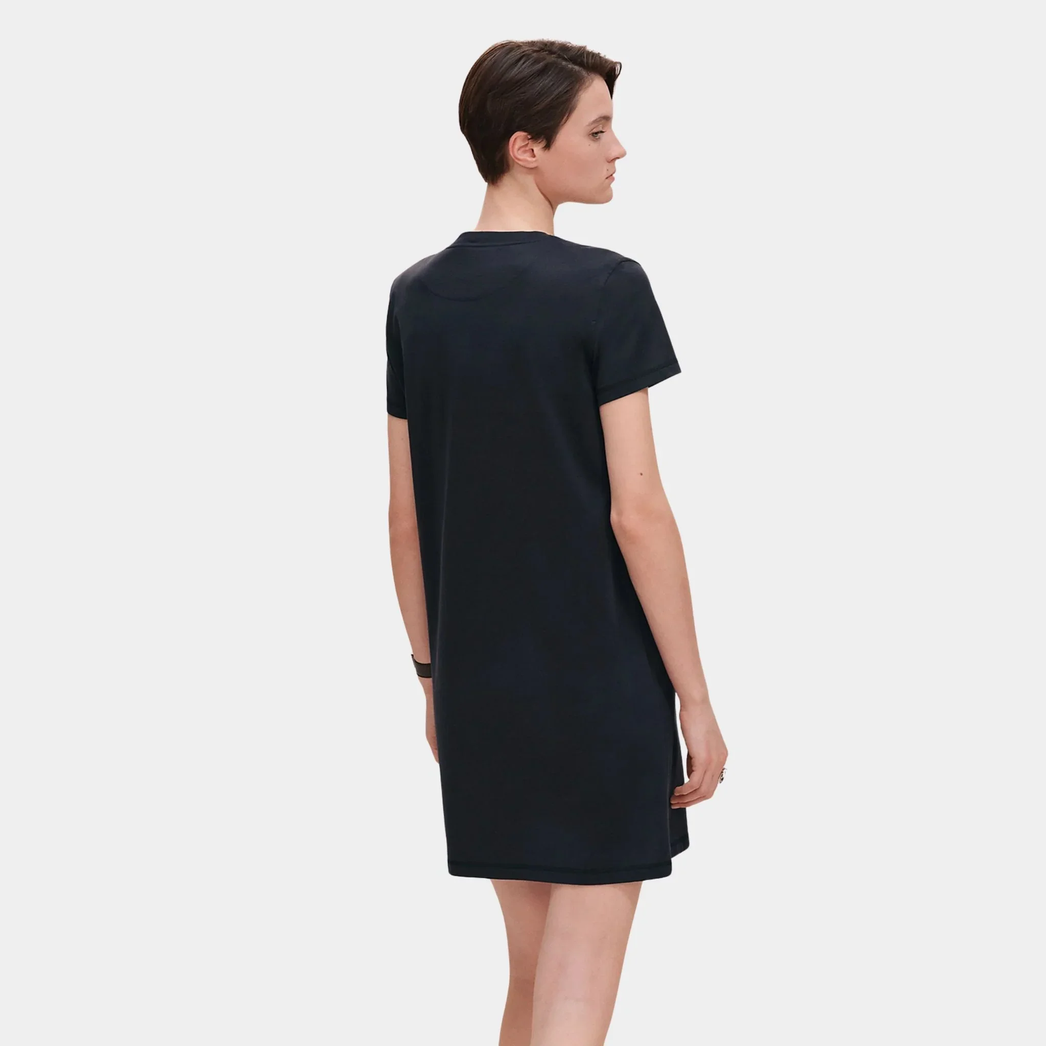 Embroidered Pocket Dress in Plain Cotton Jersey - Image 6