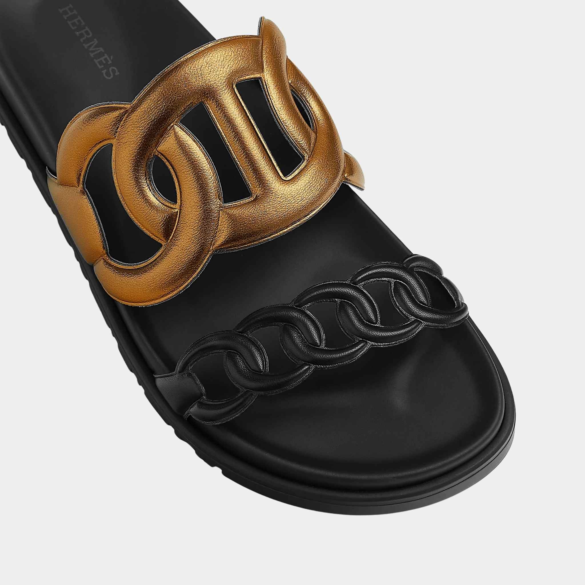 Extra Sandal in Nappa Leather with Metallic Finish - Image 3