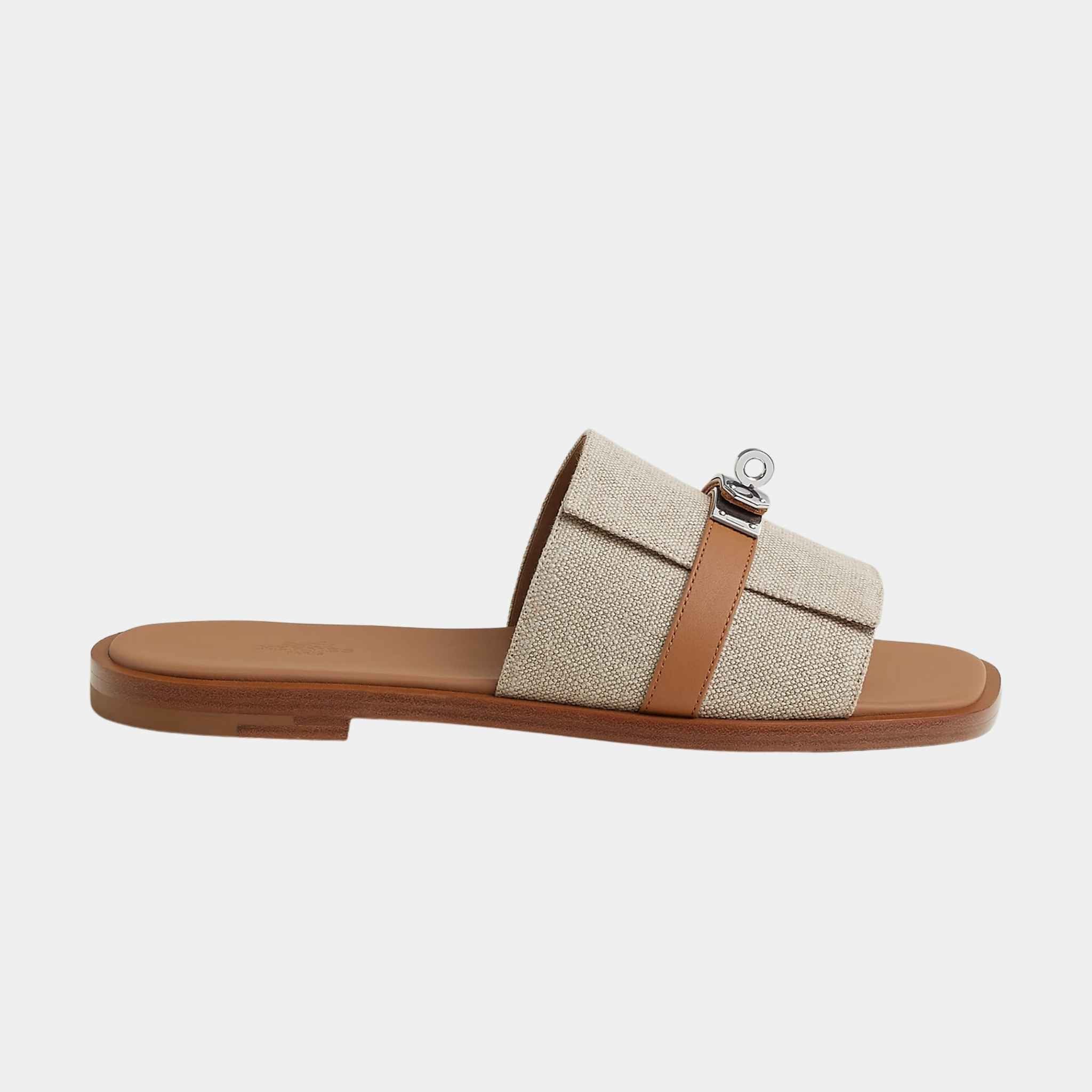Gabriel Sandal Linen Canvas and Calfskin - Image 2