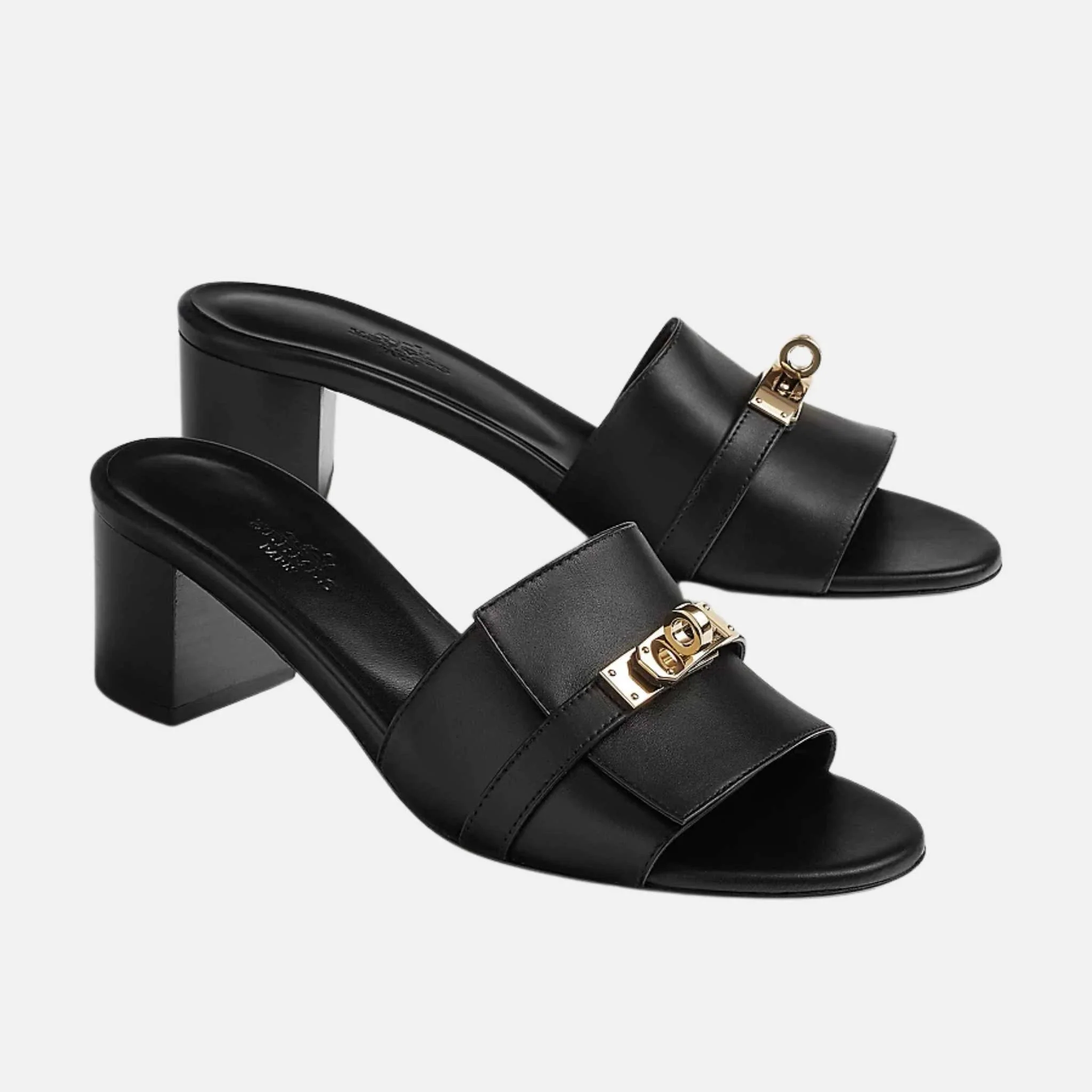 Gigi 50 Sandals in Calfskin Gold Plated Buckle