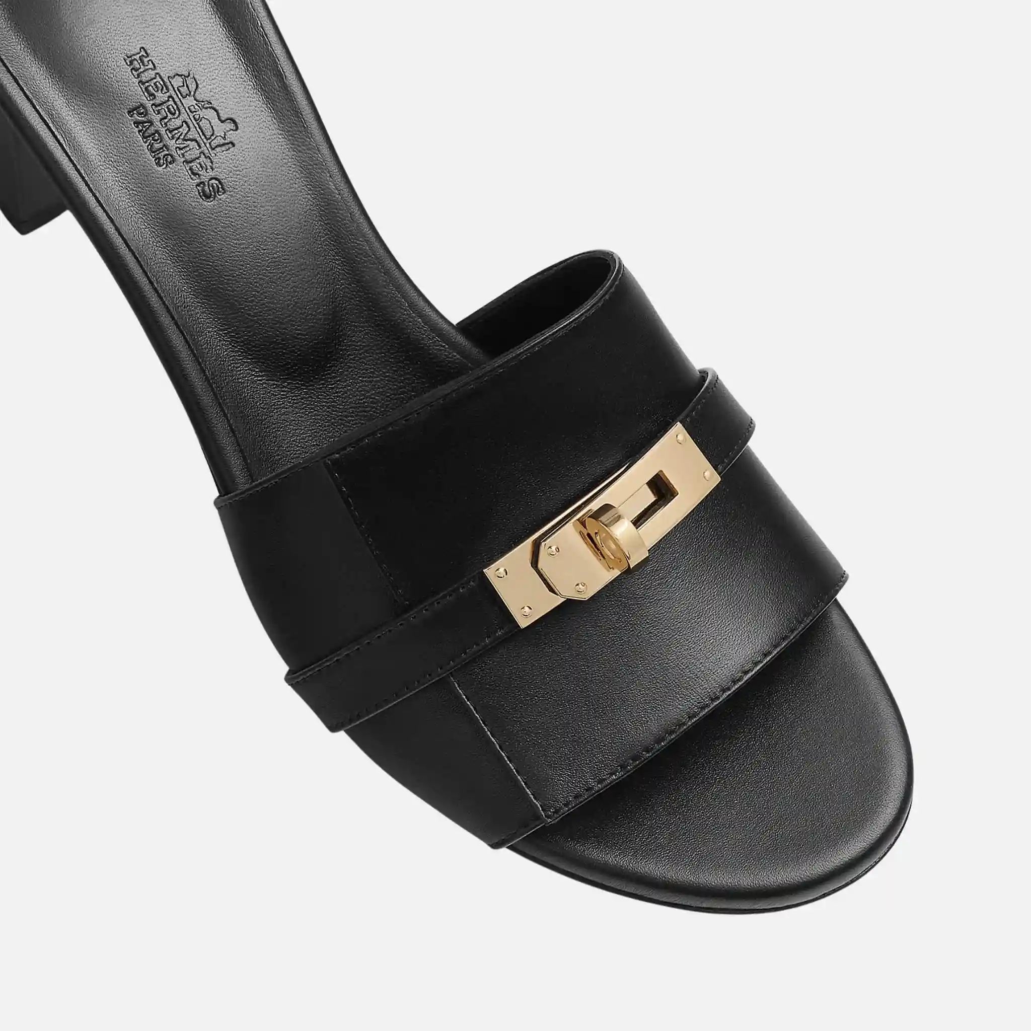 Gigi 50 Sandals in Calfskin Gold Plated Buckle - Image 3