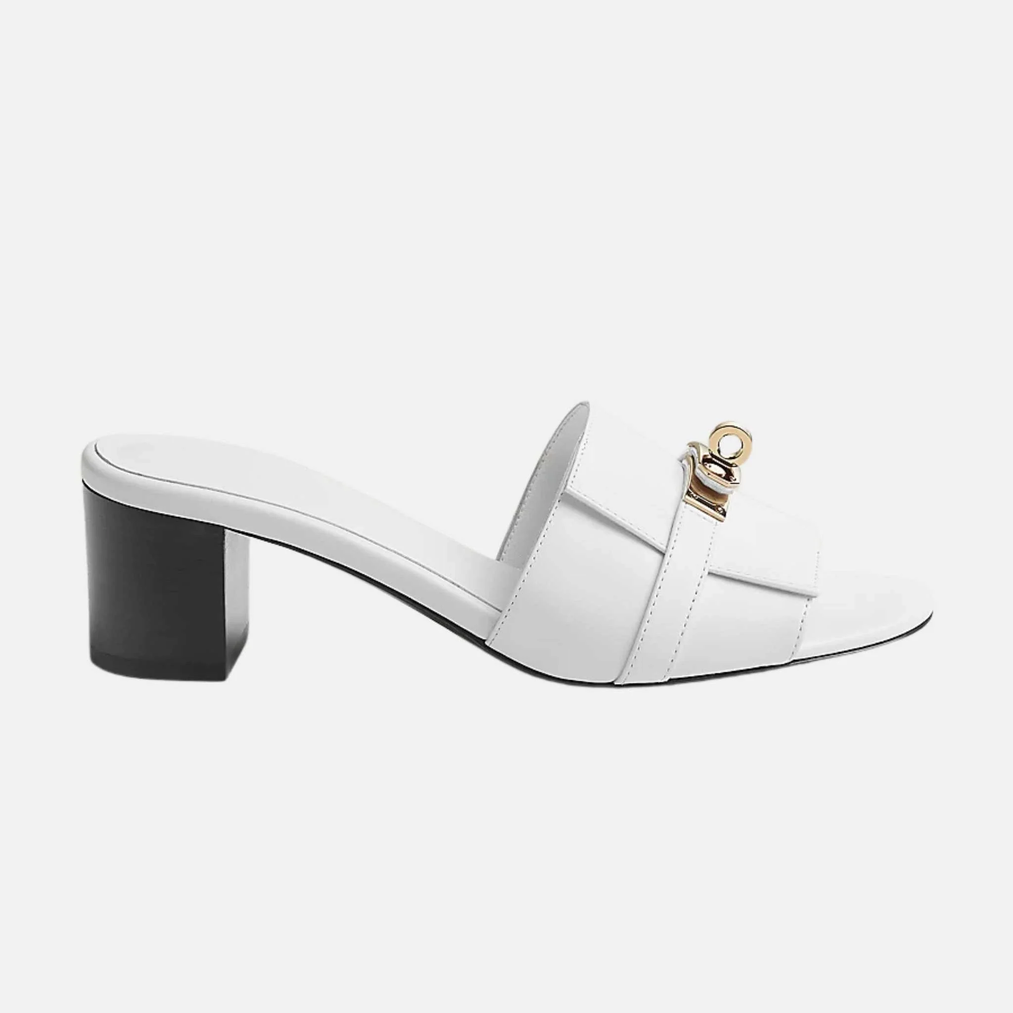 Gigi 50 Sandals in Calfskin Gold Plated Buckle - Image 5