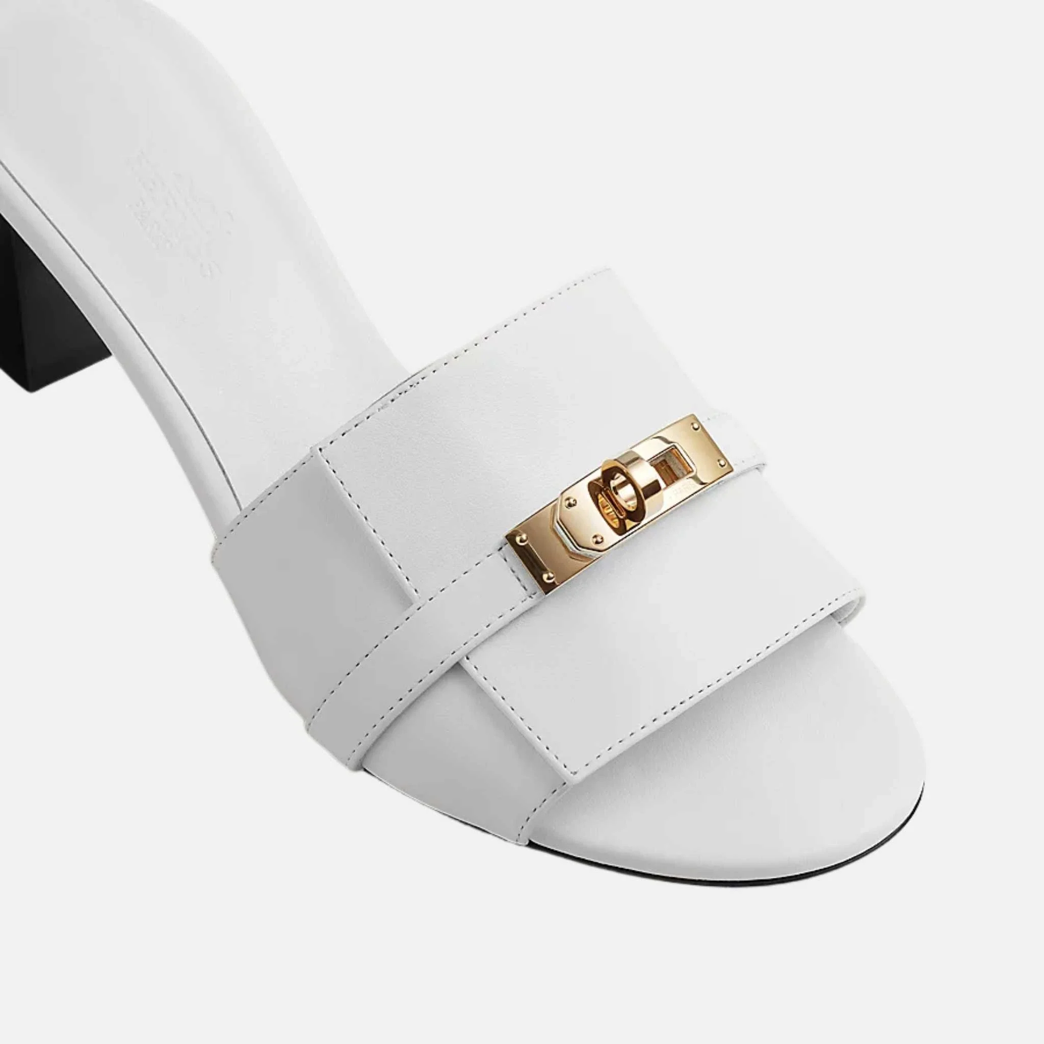 Gigi 50 Sandals in Calfskin Gold Plated Buckle - Image 6