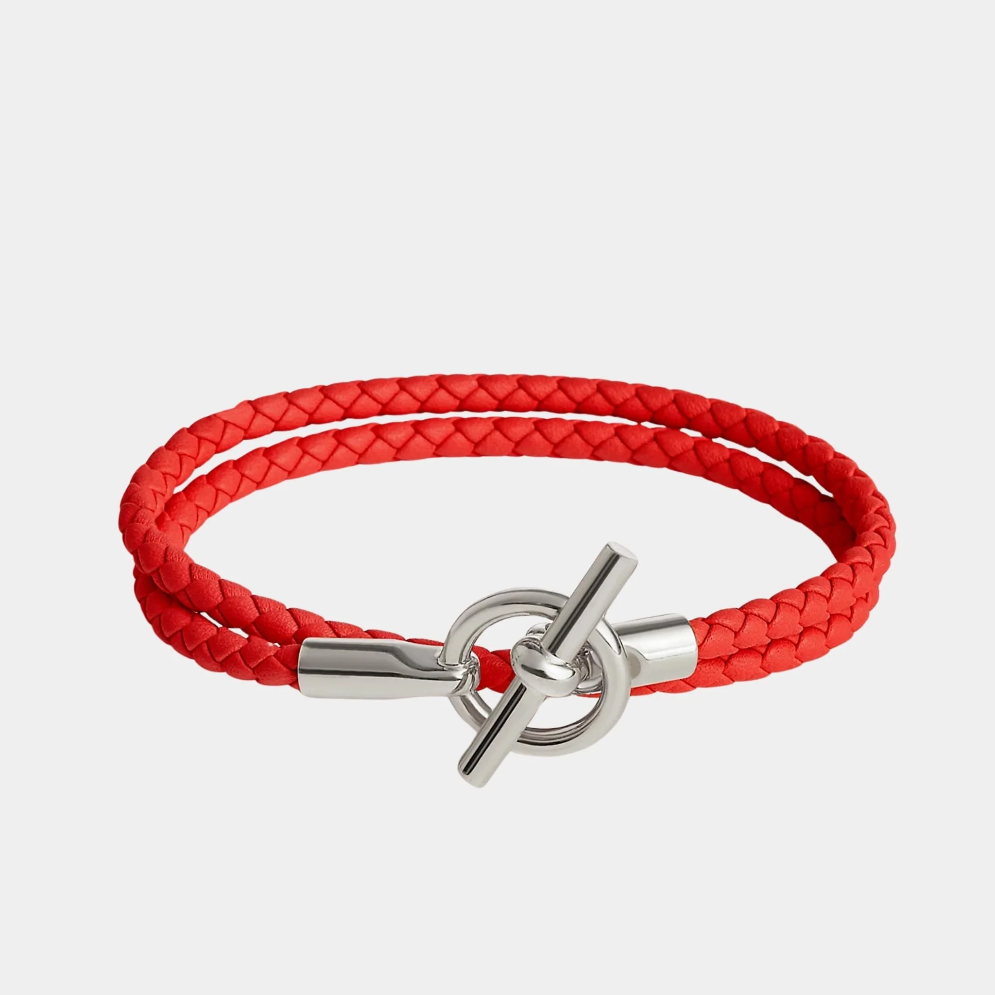 Glenan Double Tour Bracelet Swift Calfskin Palladium Plated