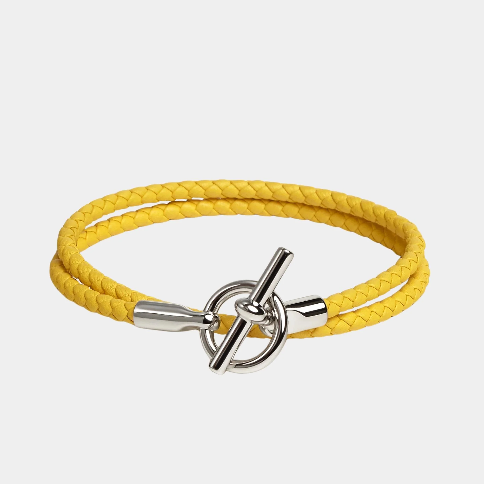 Glenan Double Tour Bracelet Swift Calfskin Palladium Plated - Image 3