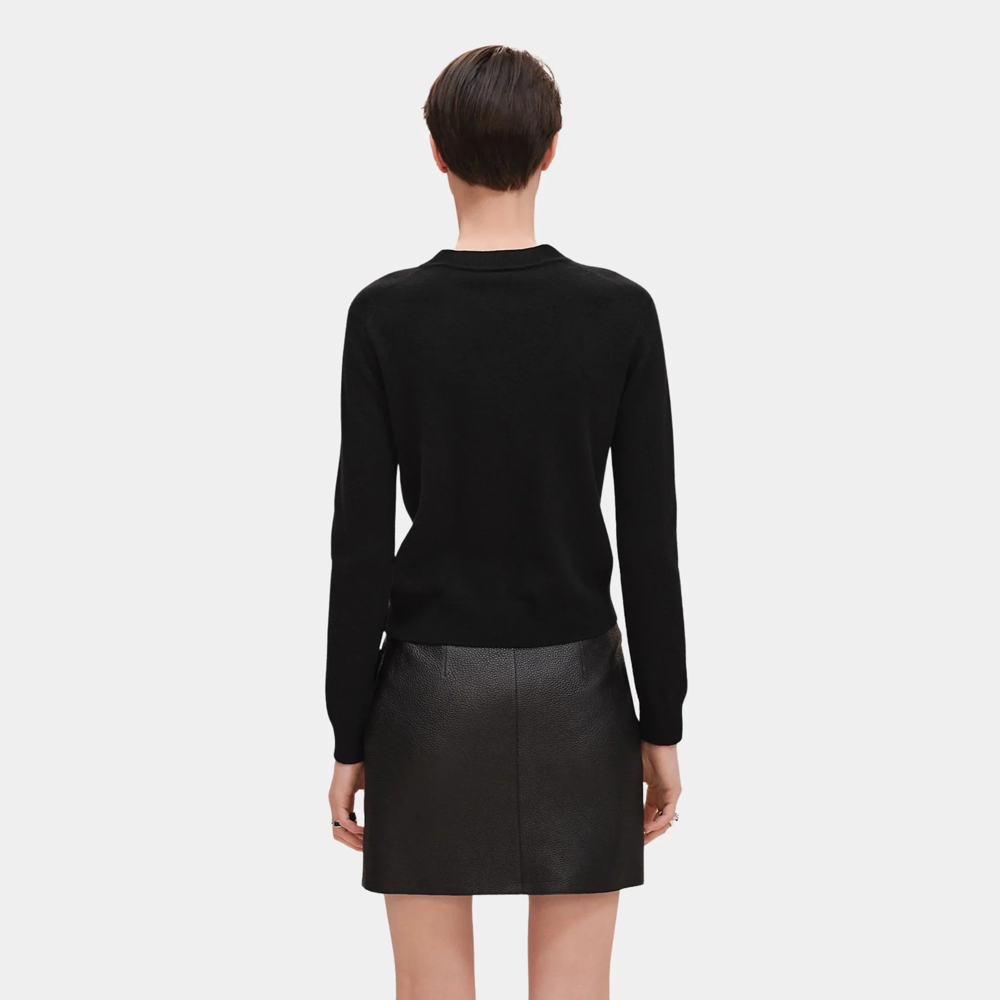 H Lift Long-sleeve Sweater in Plain Scottish Cashmere - Image 2