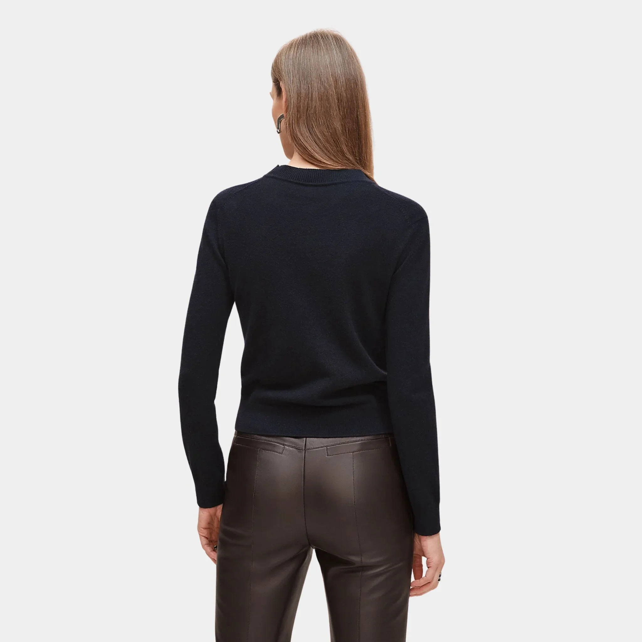 H Lift Long-sleeve Sweater in Plain Scottish Cashmere - Image 4