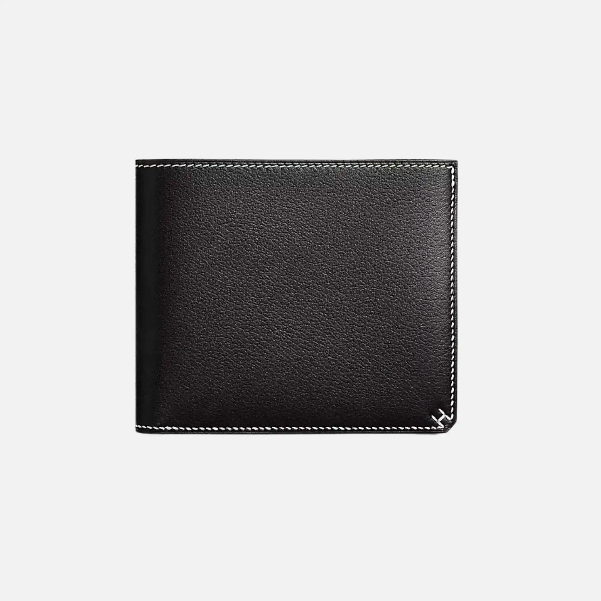 H Sellier Compact Wallet Evergrain Calfskin