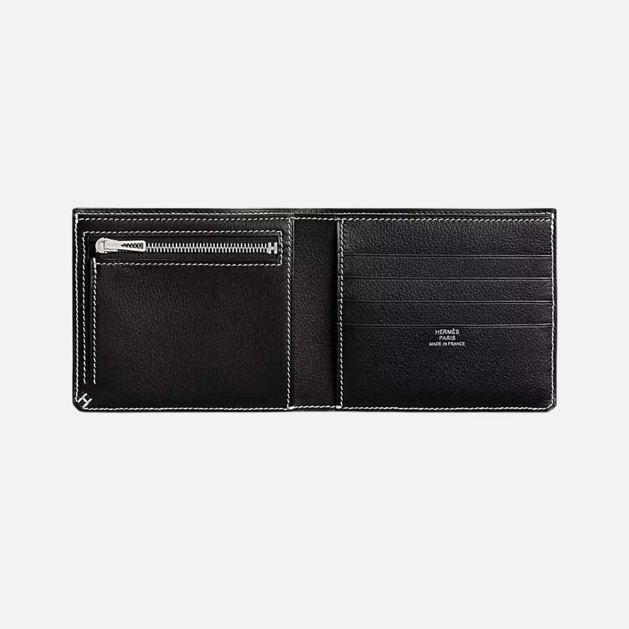 H Sellier Compact Wallet Evergrain Calfskin - Image 2