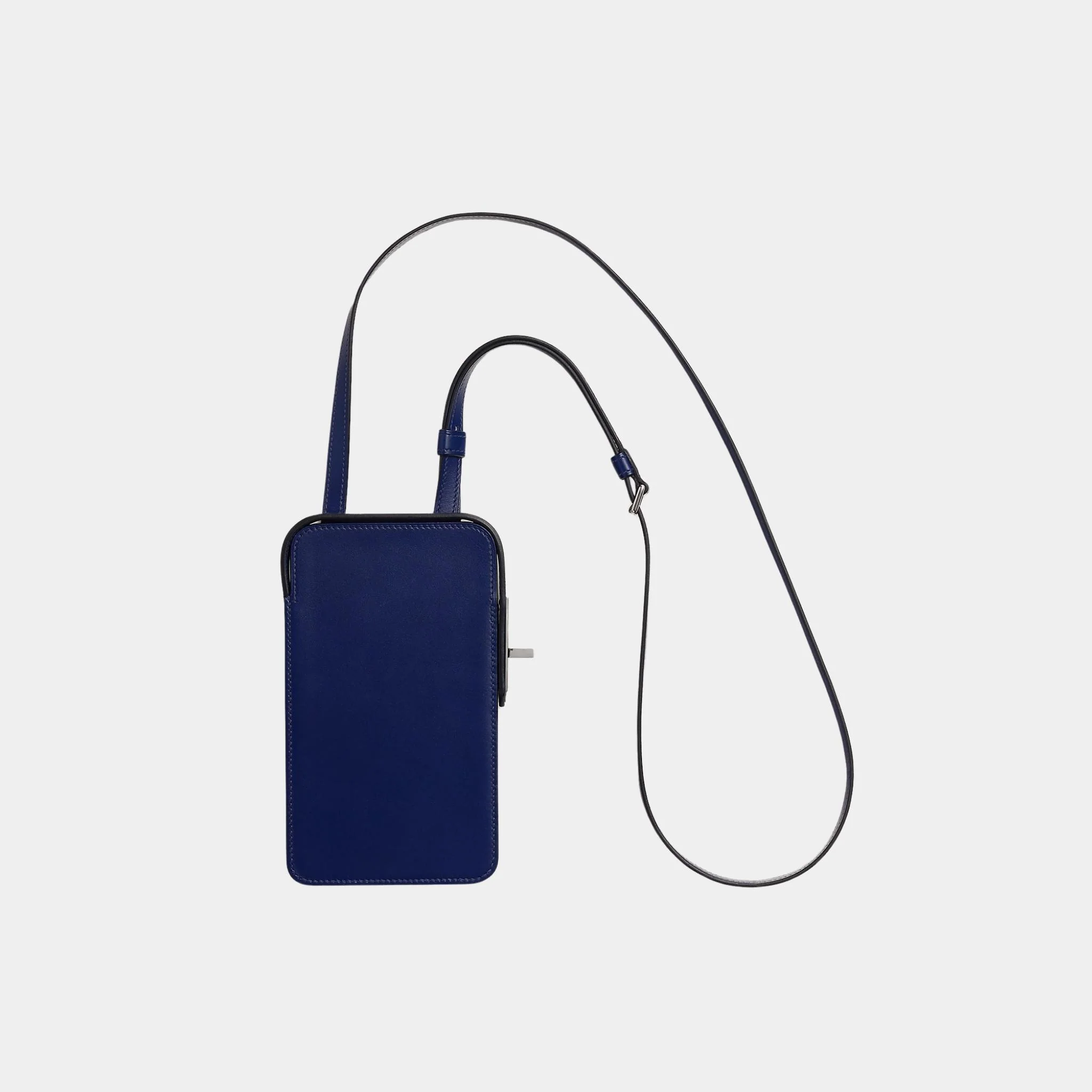 Hac a Box Phone Case Tadelakt Calfskin Bleu Saphir