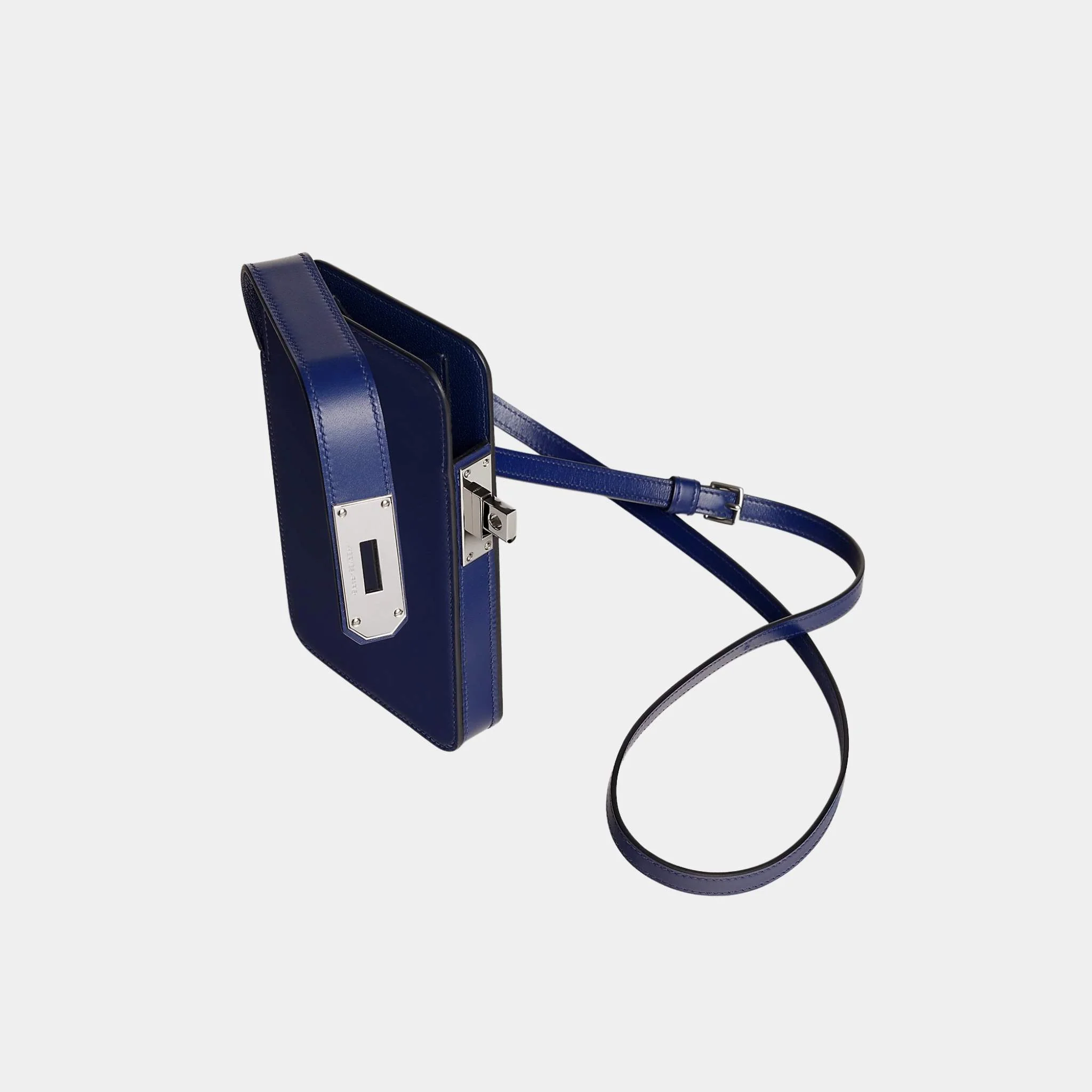 Hac a Box Phone Case Tadelakt Calfskin Bleu Saphir - Image 2