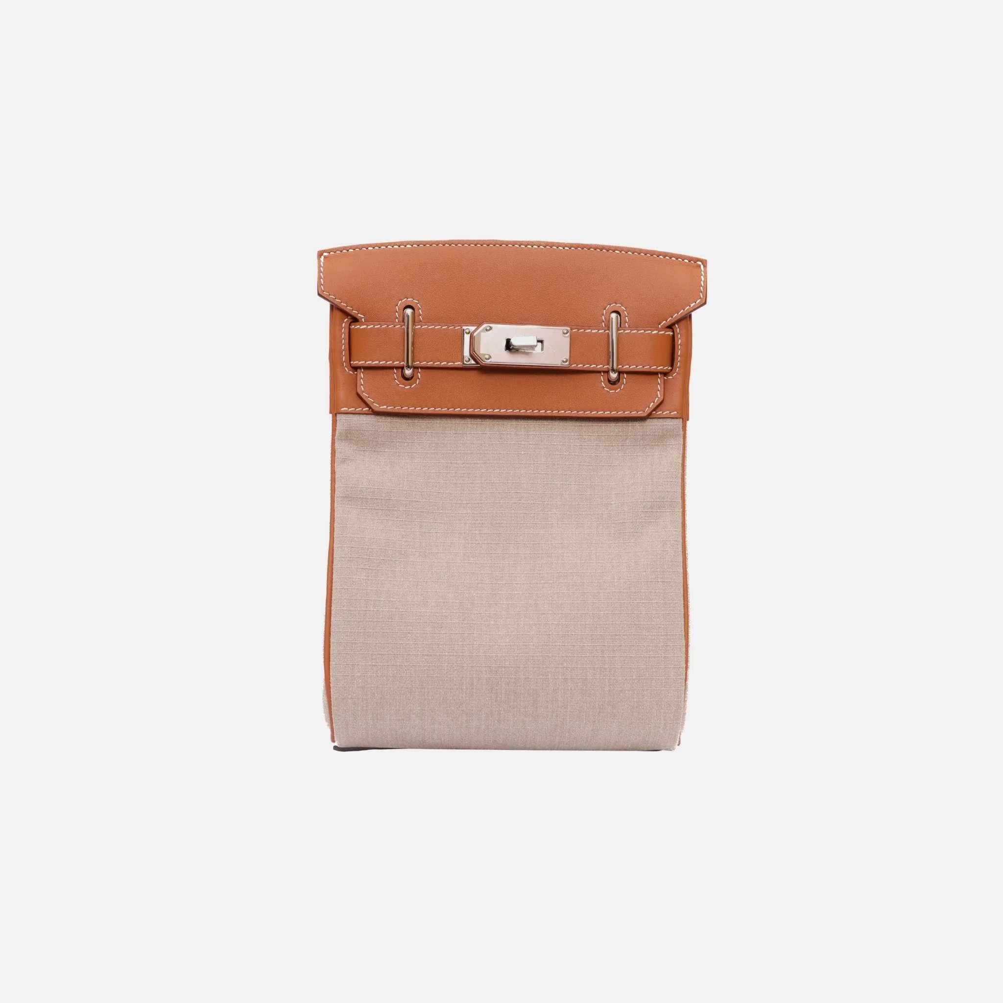 HAC A Dos PM Gold/Ficelle in Leather/Canvas PHW