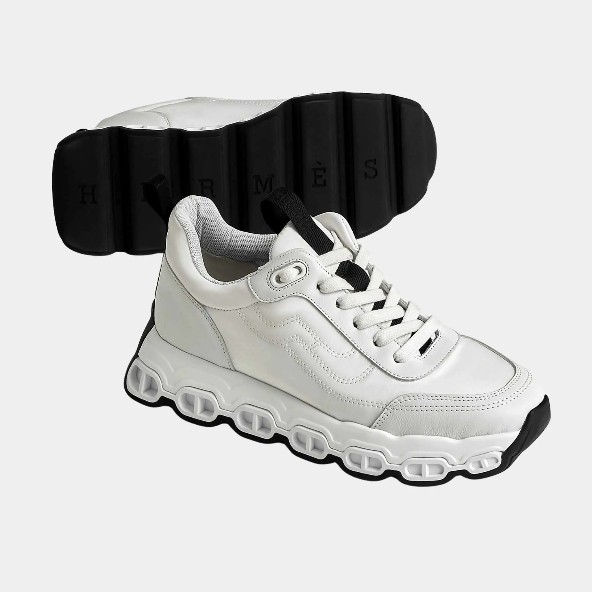 Impulse Sneakers in Parachute Fabric and Calfskin