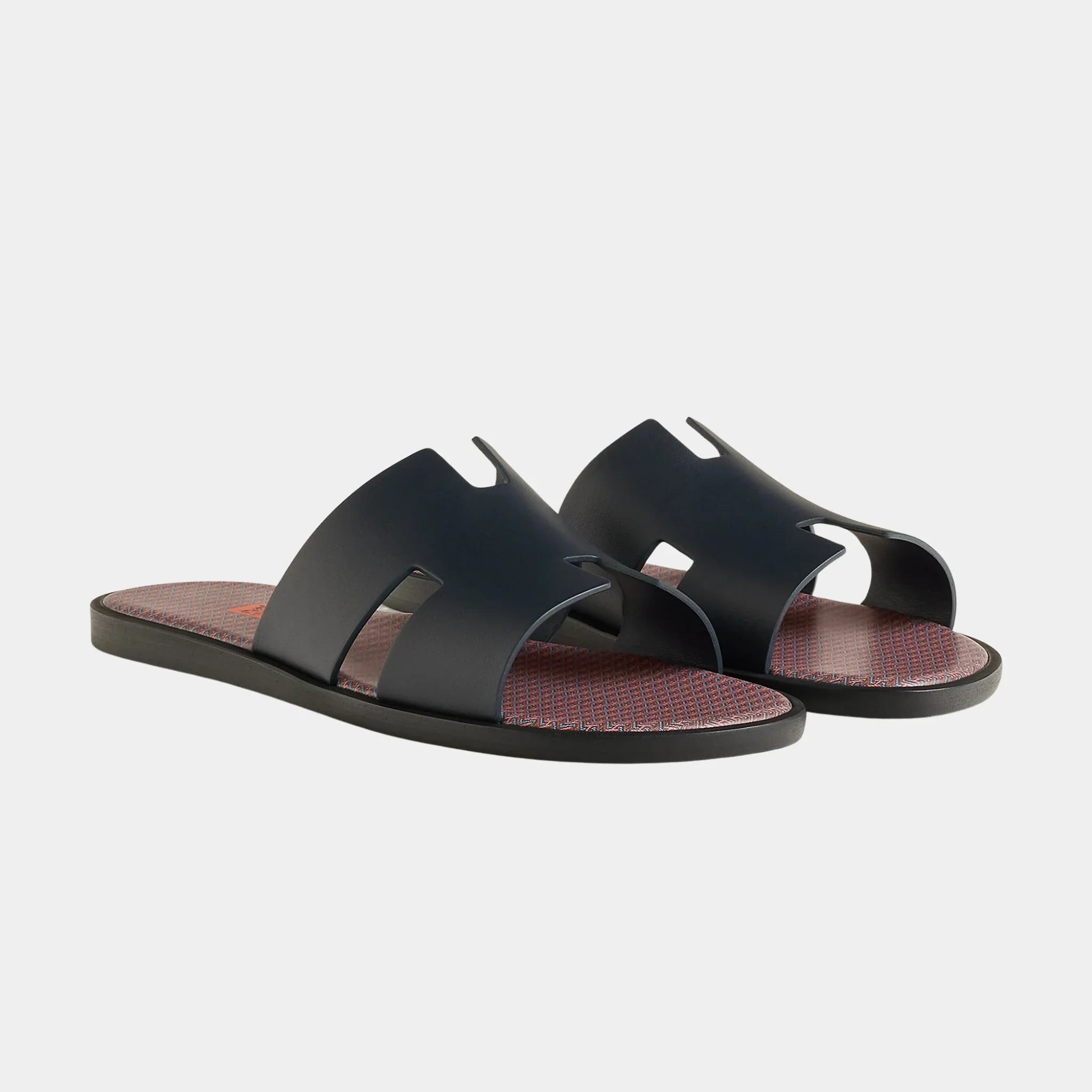 Izmir Sandals in Calfskin with H in Shadow Pattern