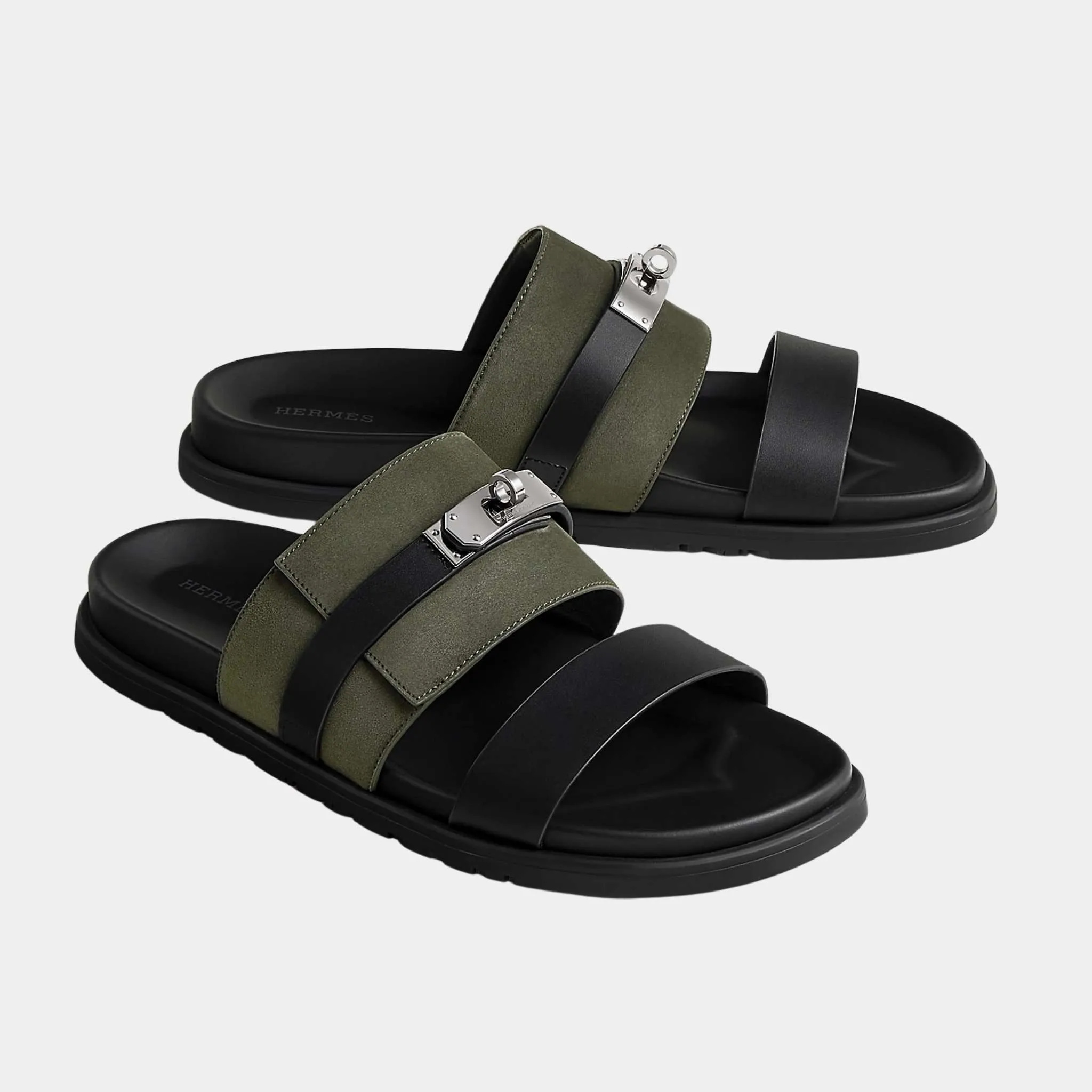 Jackson Sandal in Calfskin and Suede