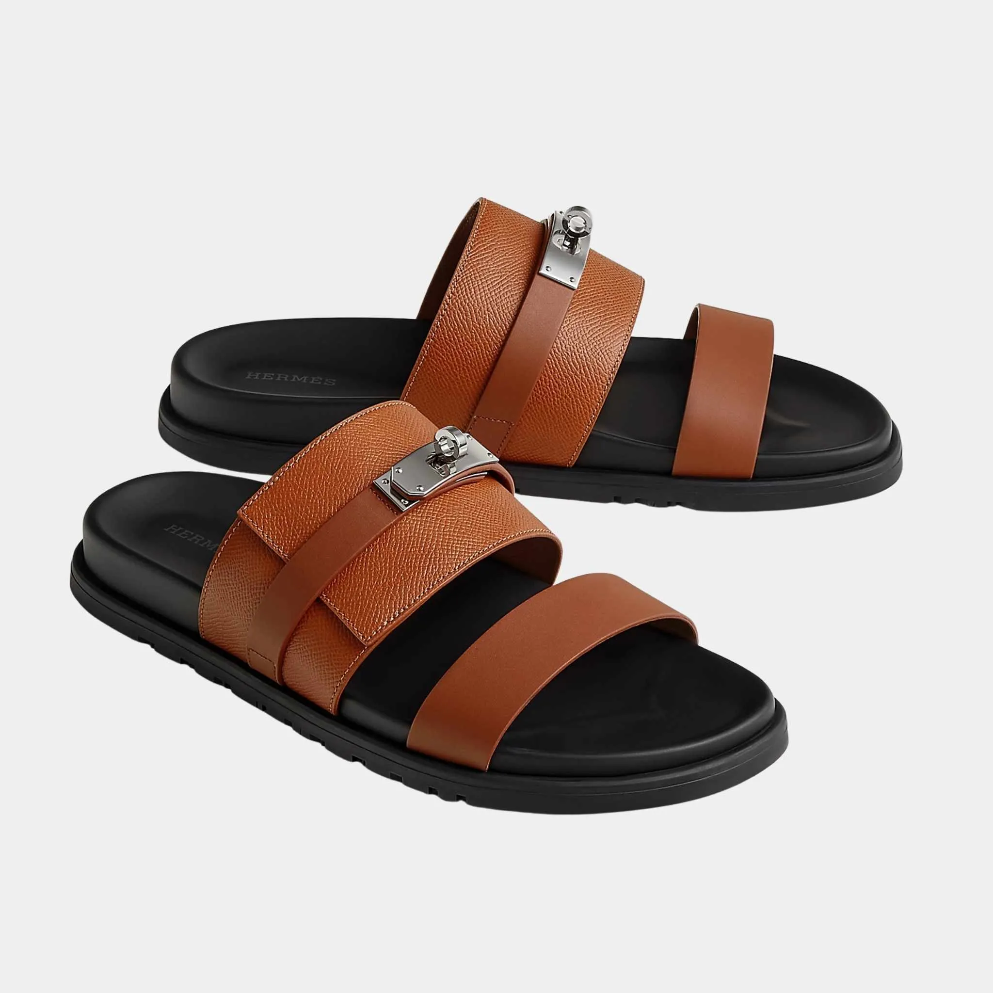 Jackson Sandal in Epsom Heritage Calfskin and Calfskin