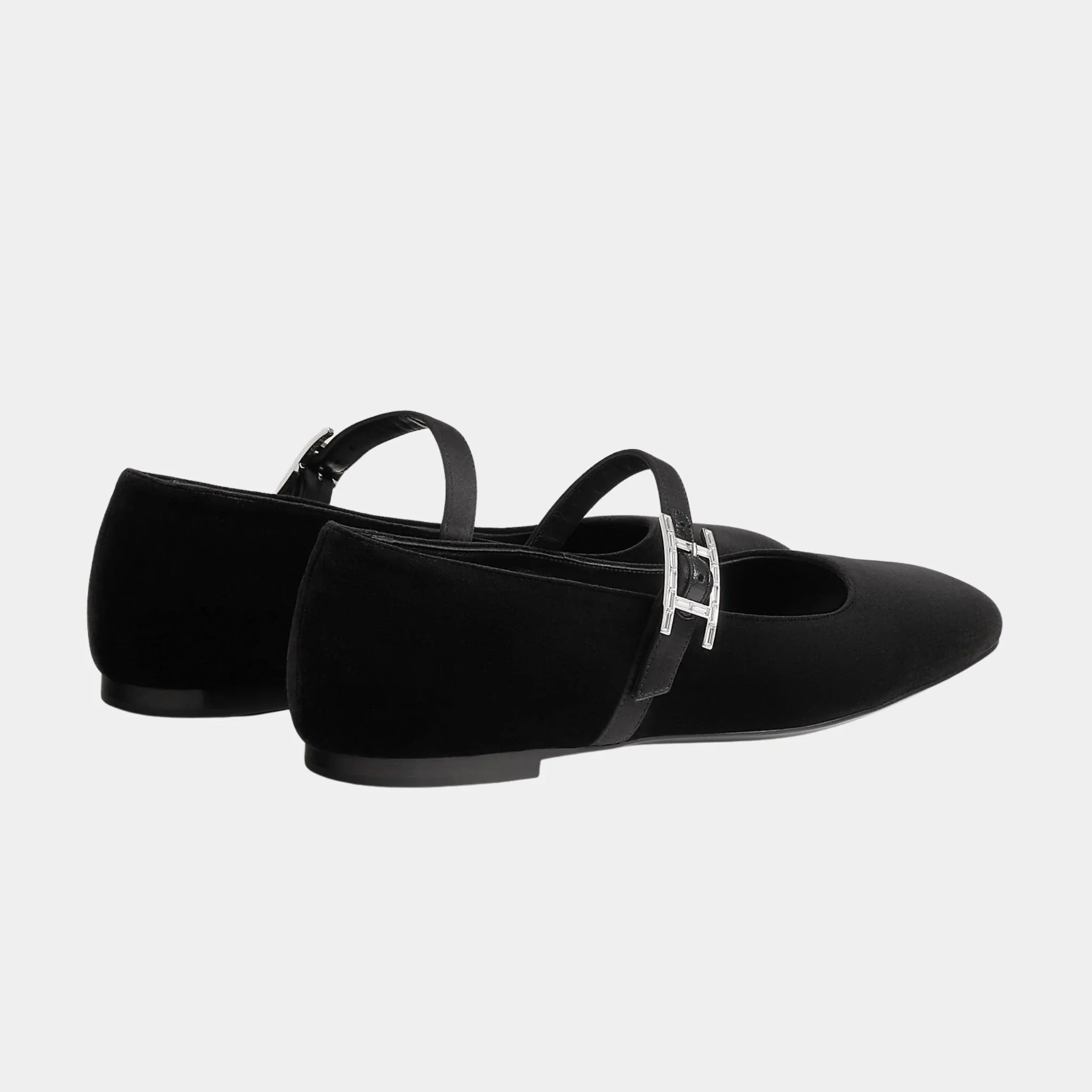 Jane Ballerinas in Velvet and Satin Fabric - Image 2