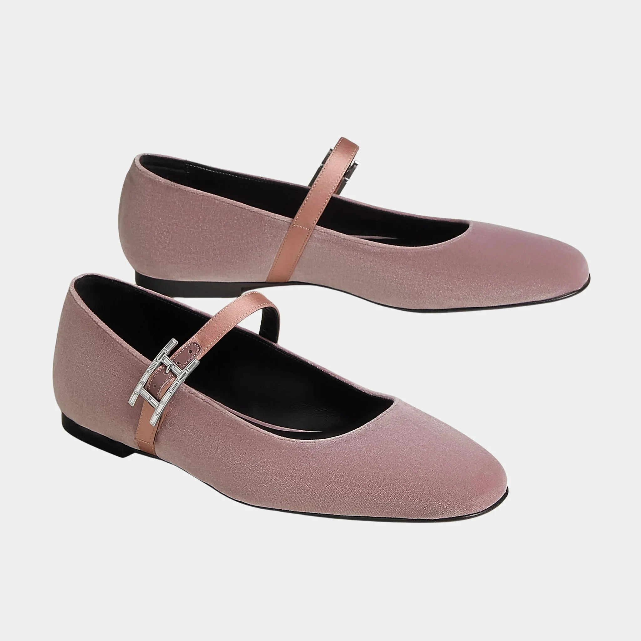 Jane Ballerinas in Velvet and Satin Fabric - Image 4