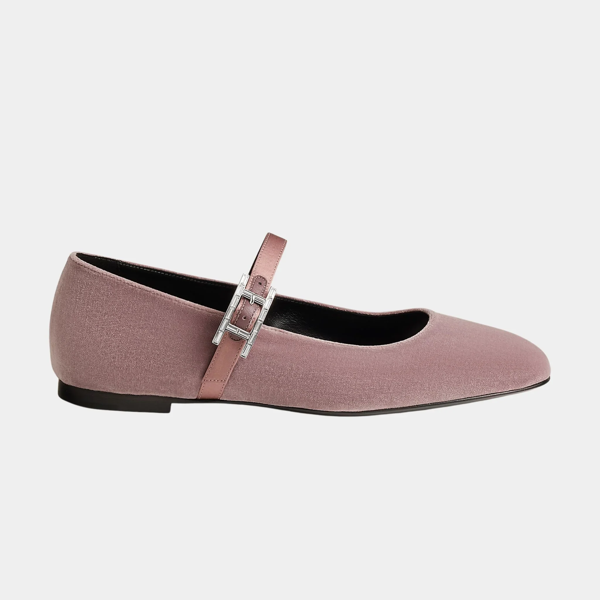 Jane Ballerinas in Velvet and Satin Fabric - Image 5