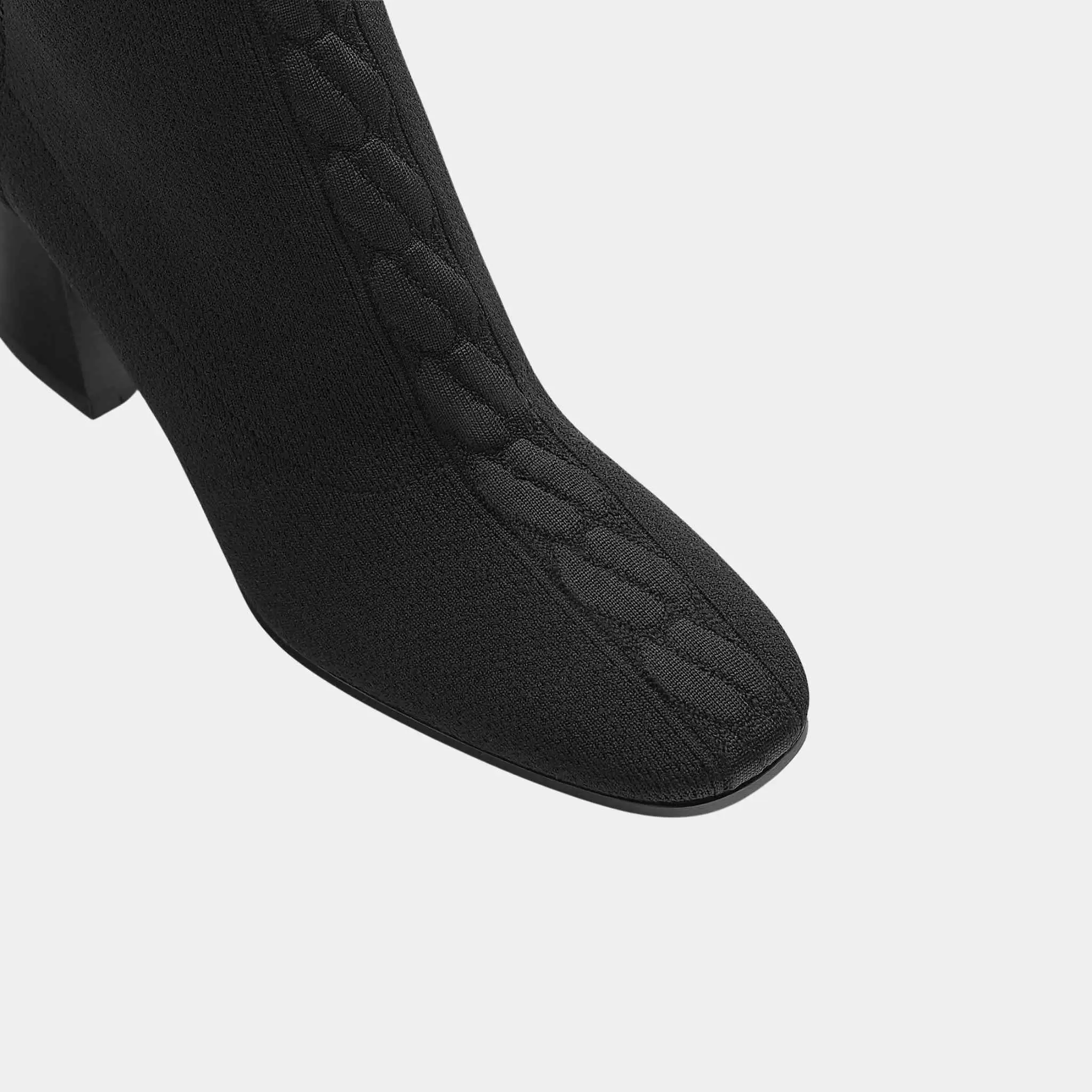 Jenna 60 Ankle Boots Black Knit and Calfskin - Image 3