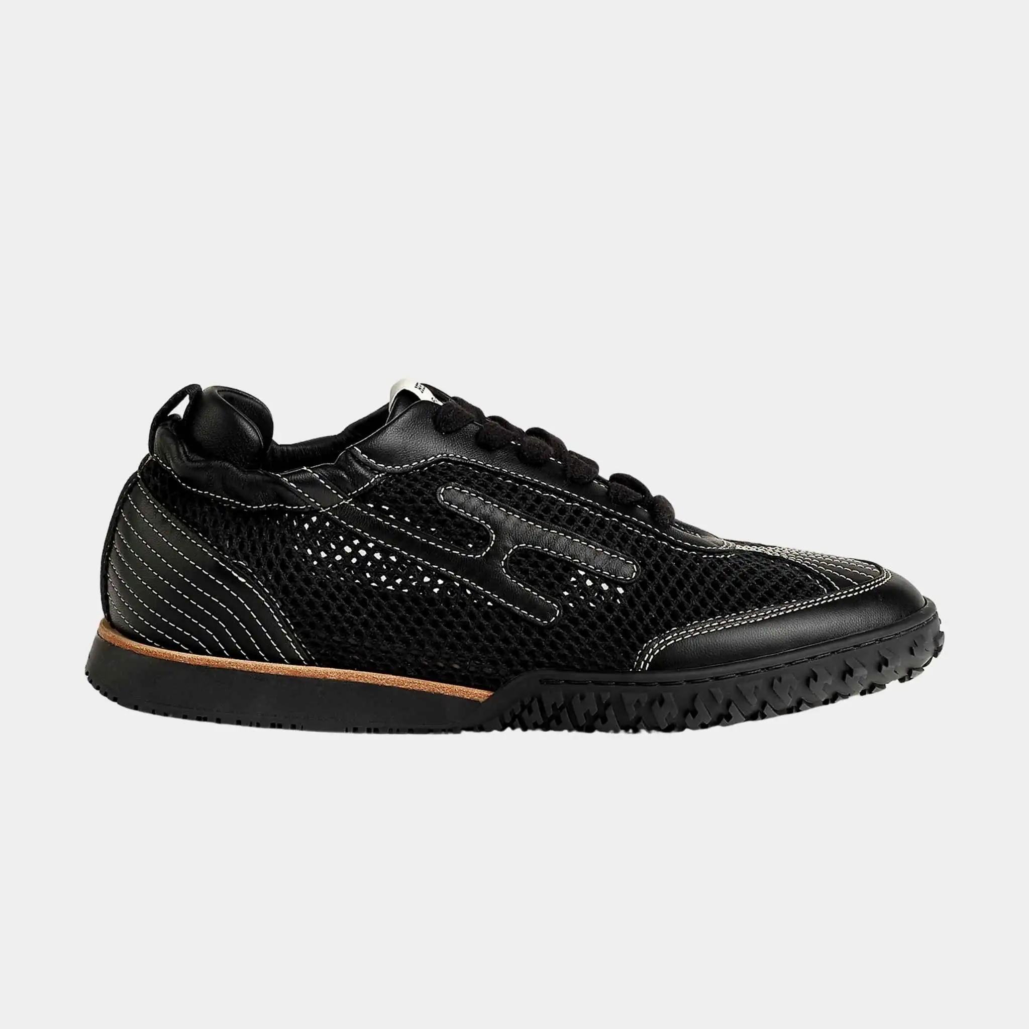 Jet Sneakers in Crochet Knit and Nappa Leather - Image 2