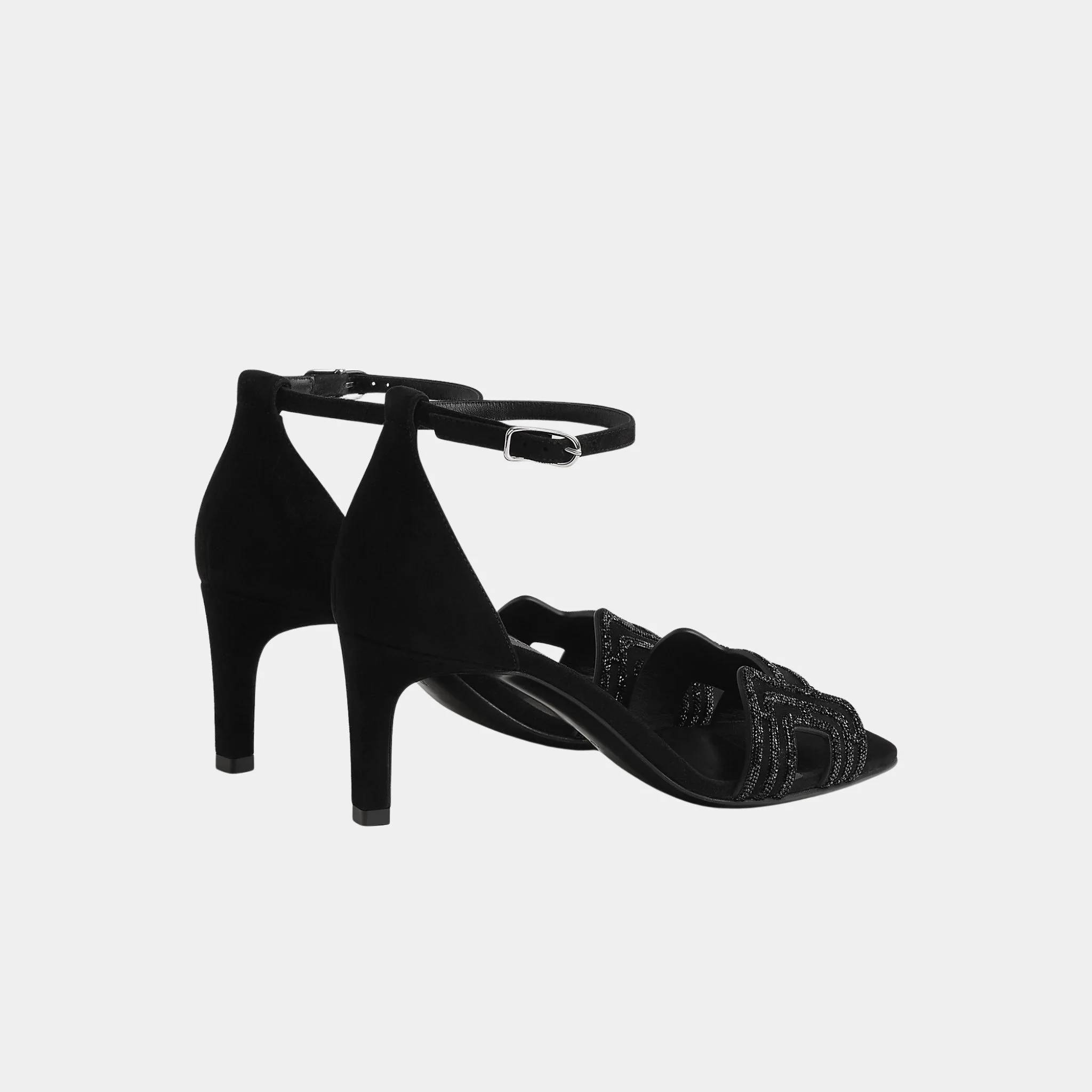 Joy 70 Heelede Sandal in Suede with Arcane Motif - Image 3