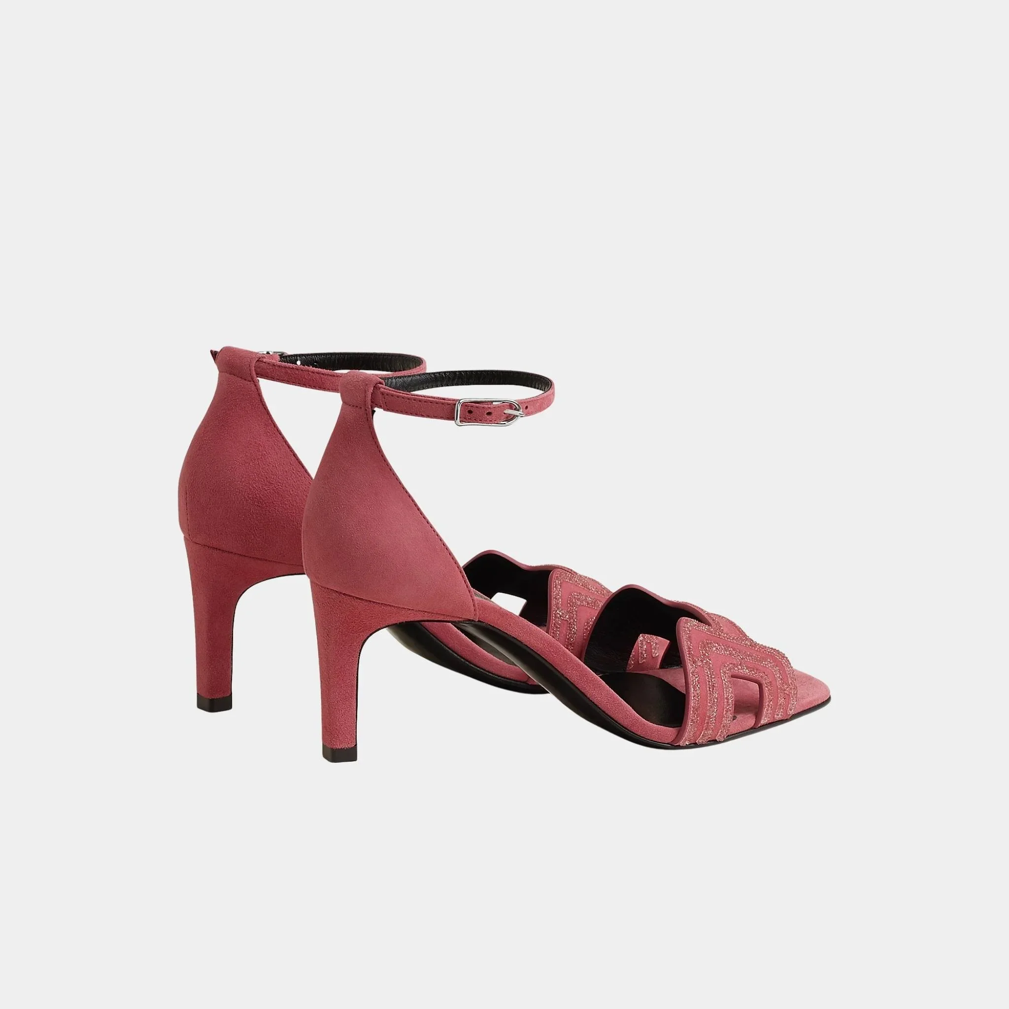 Joy 70 Heelede Sandal in Suede with Arcane Motif - Image 5