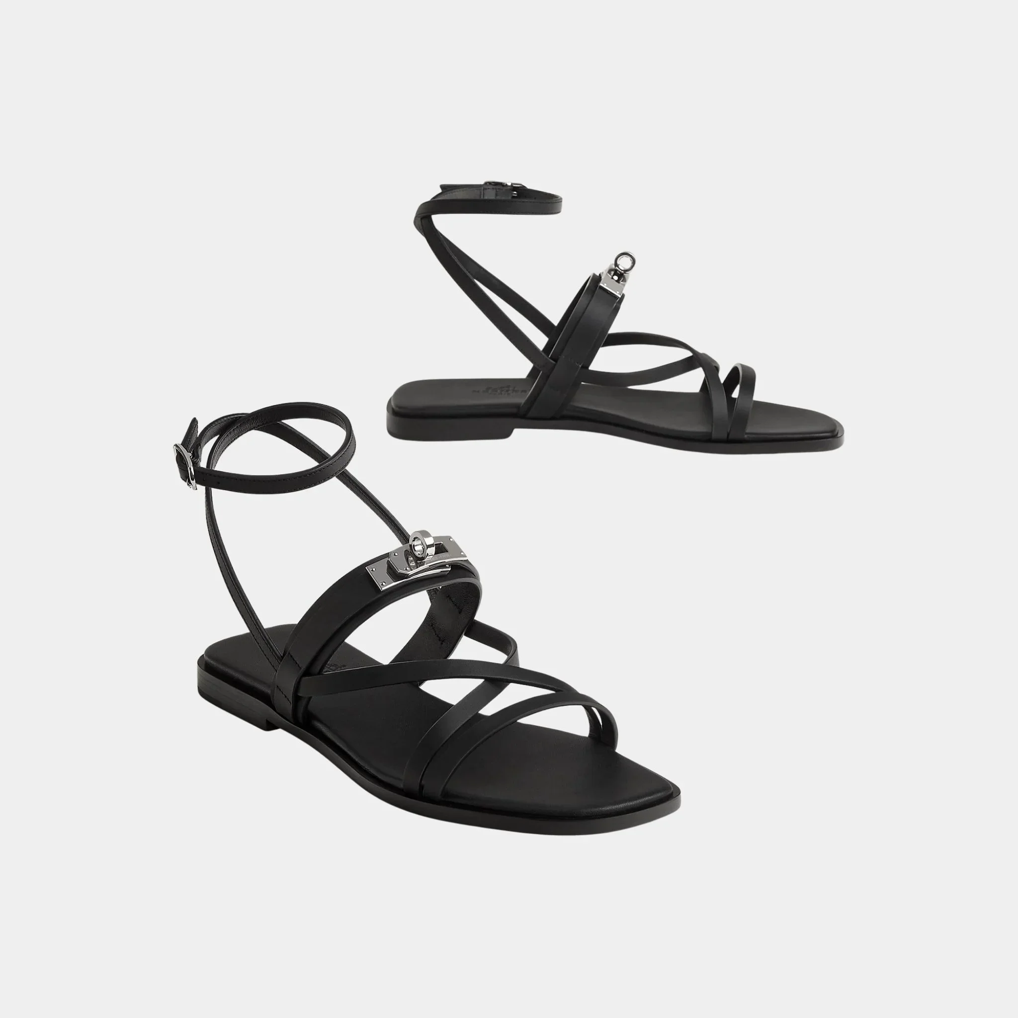 June Sandals with Straps in Calfskin