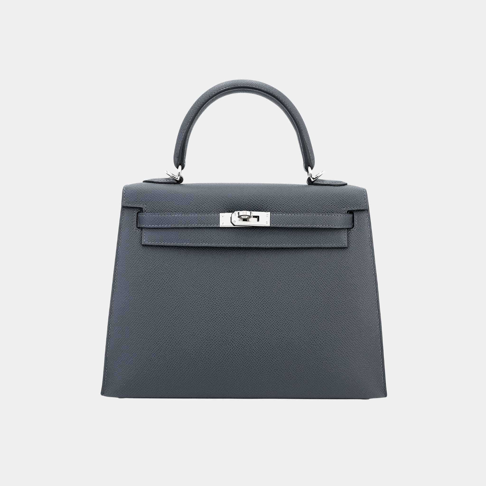 Kelly 25 Epsom Sellier Gris Misty PHW