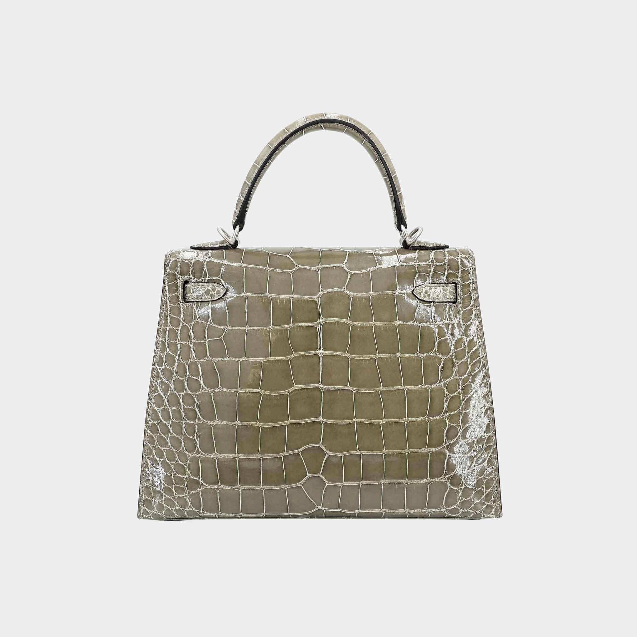 Kelly 25 HSS Sellier Alligator Gris Tourterelle PHW - Image 2