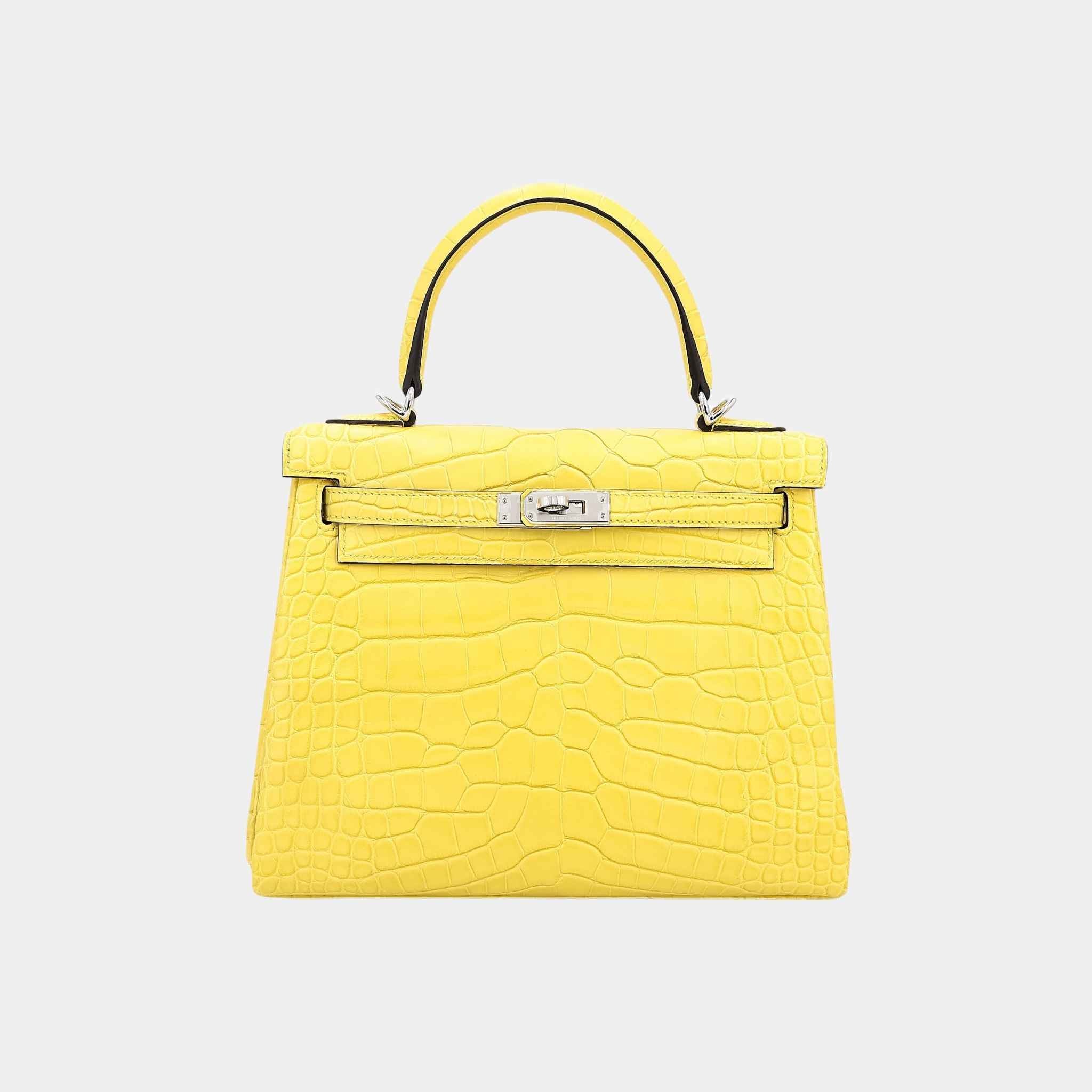 Kelly 25 Matte Alligator Mimosa PHW