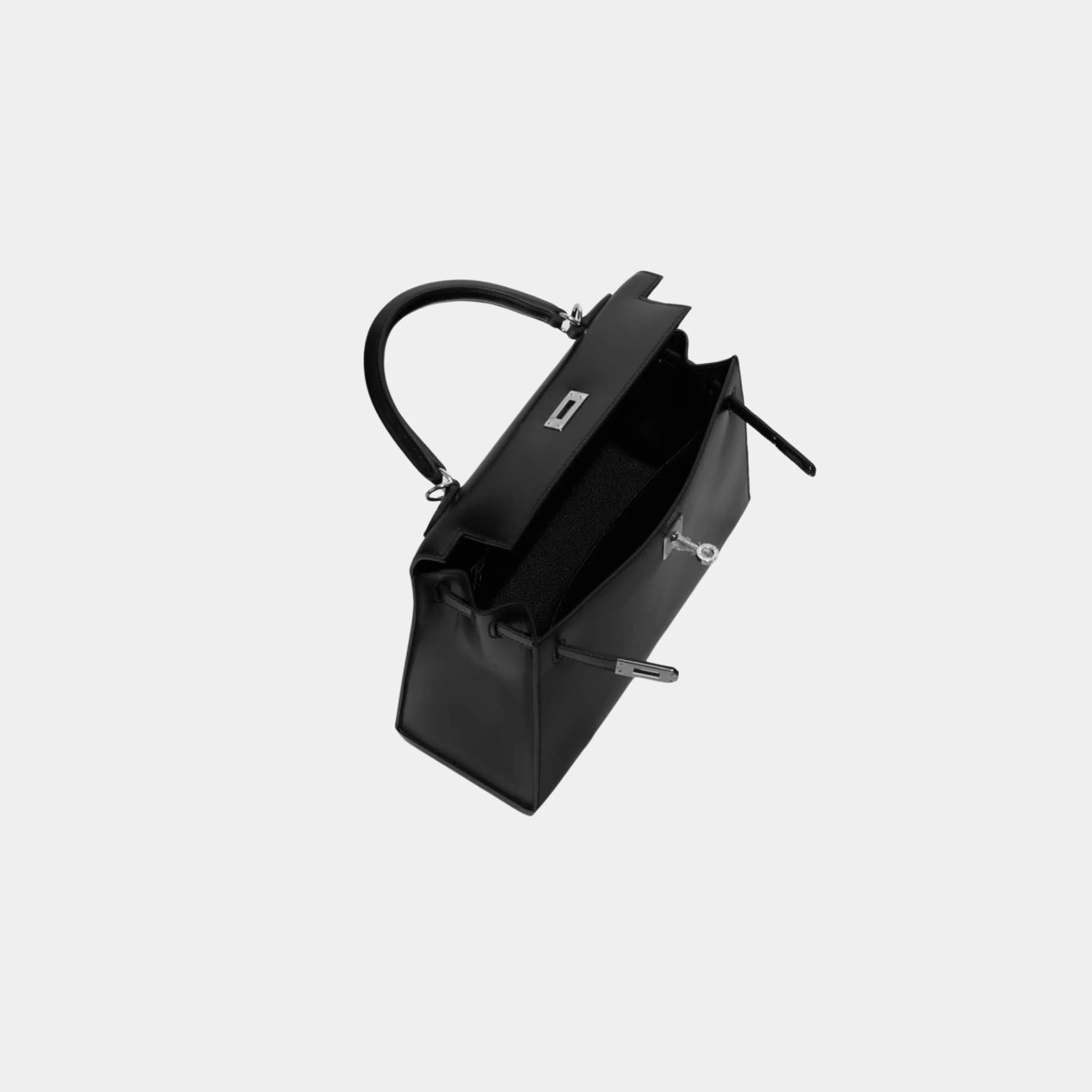Kelly 25 Sellier Box Calf Leather Black PHW - Image 2
