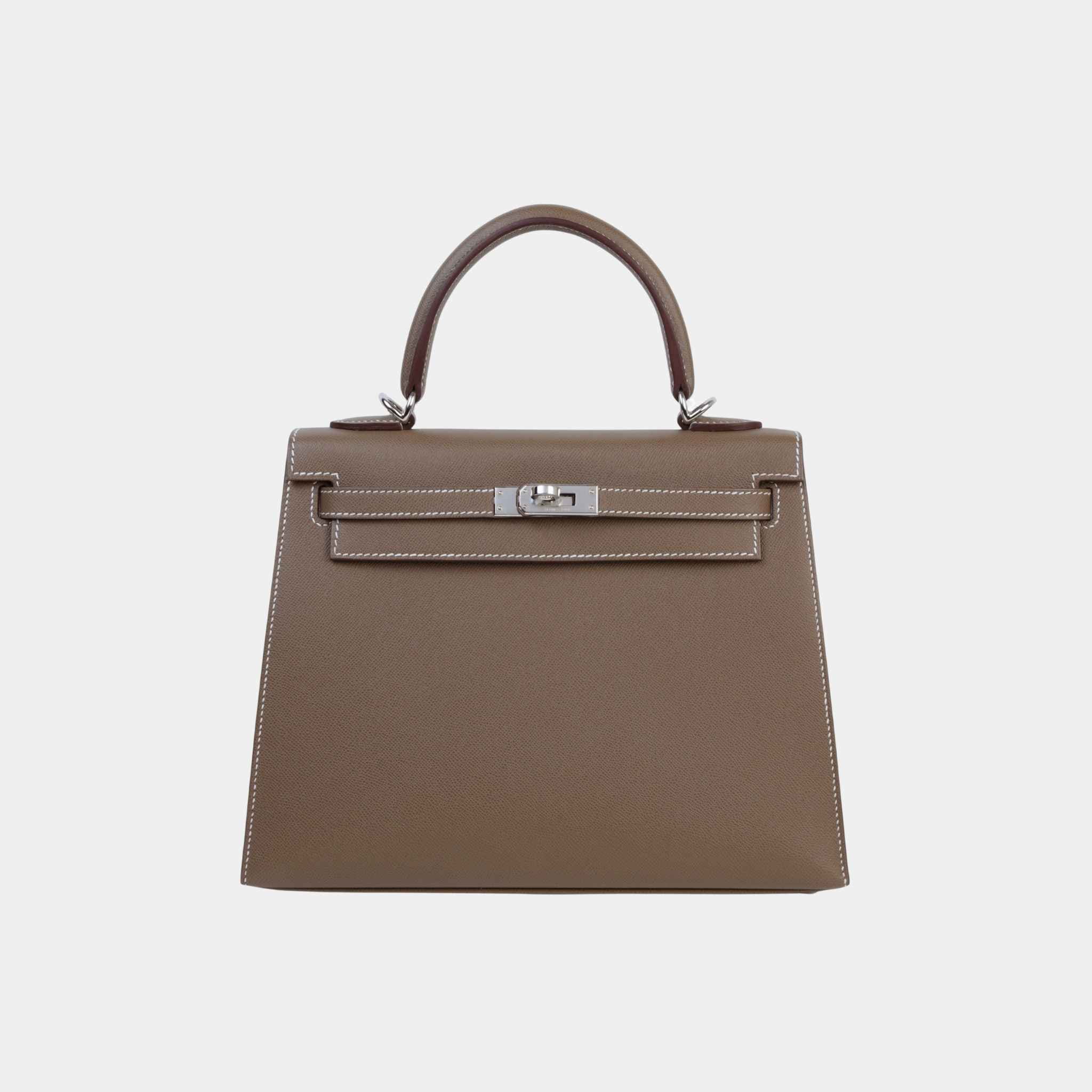 Kelly 25 Sellier Madame Etoupe/Bamboo PHW
