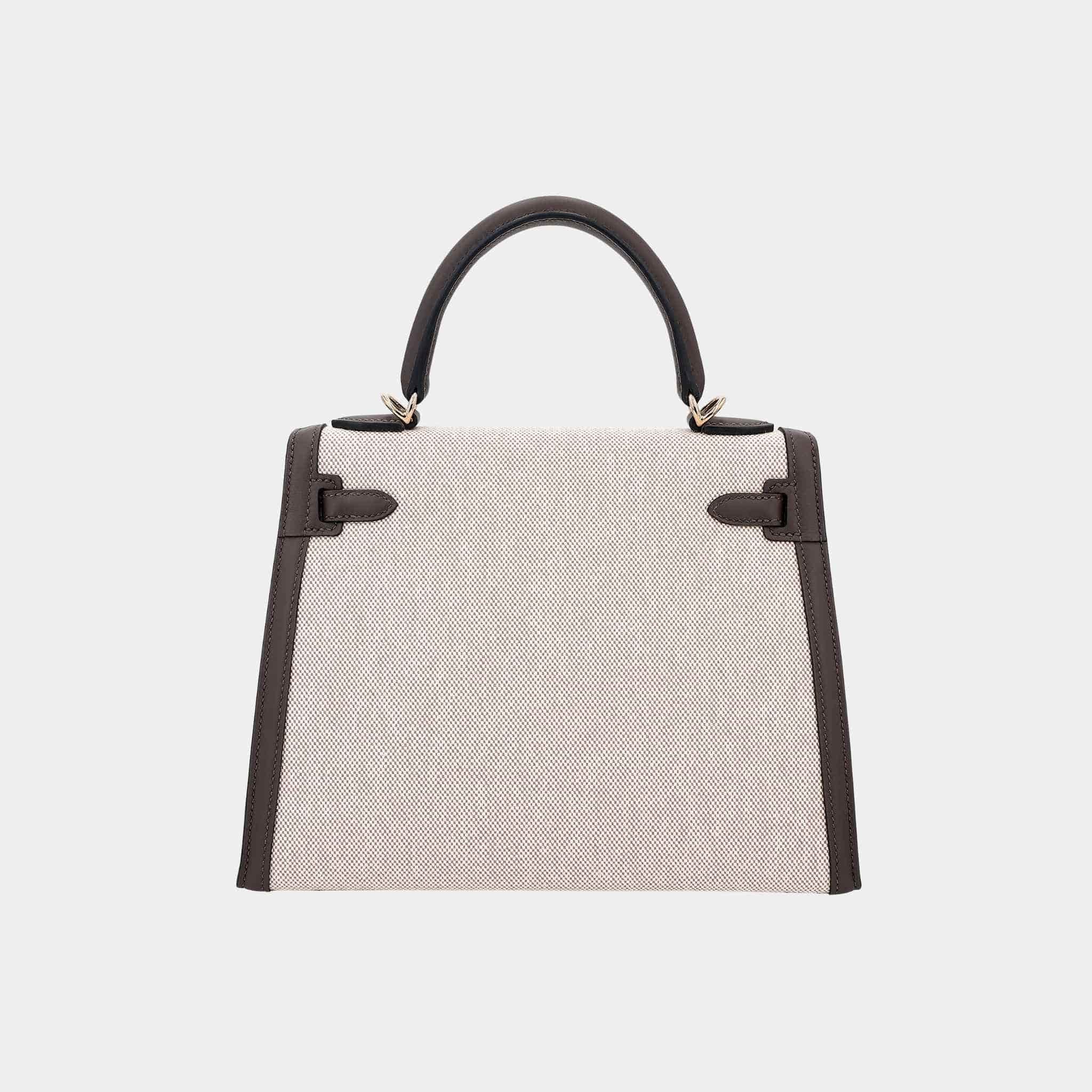 Kelly 25 Sellier Swift-Canvas Beige/Ecorce PBHW - Image 2
